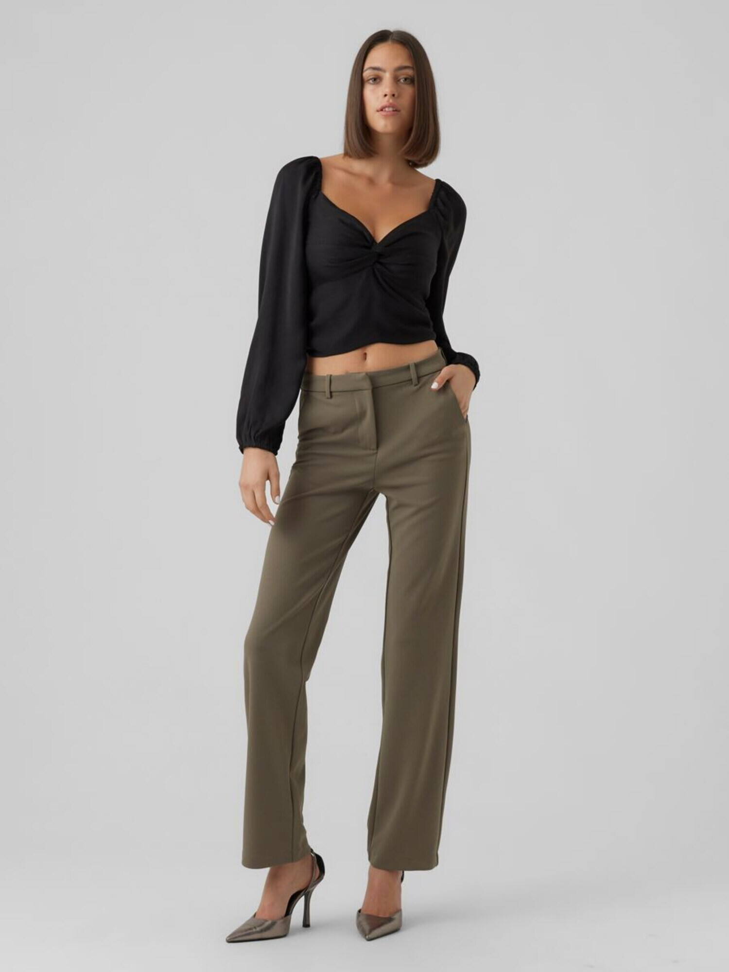 VERO MODA Pantaloni 'ZAMIRA' gri - Pled.ro