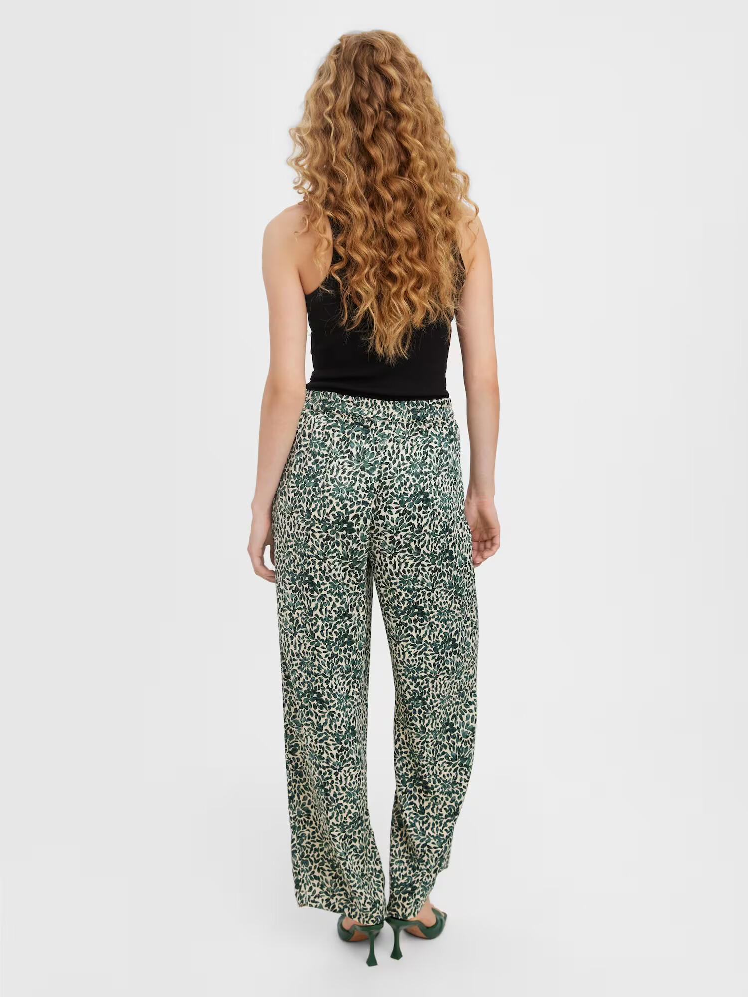 VERO MODA Pantaloni 'Jloe' verde închis / alb - Pled.ro