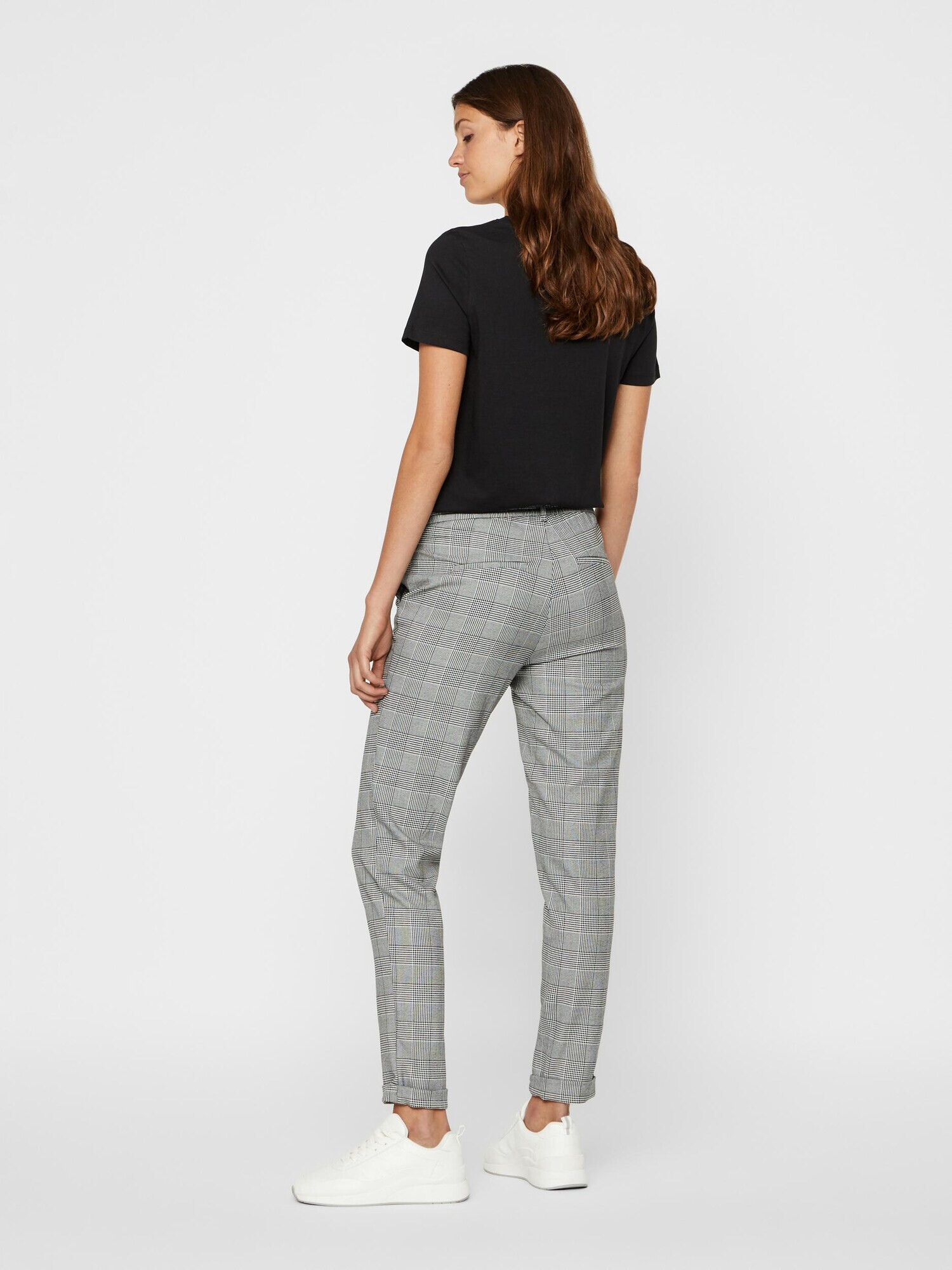 VERO MODA Pantaloni 'Maya' gri / gri metalic / alb - Pled.ro