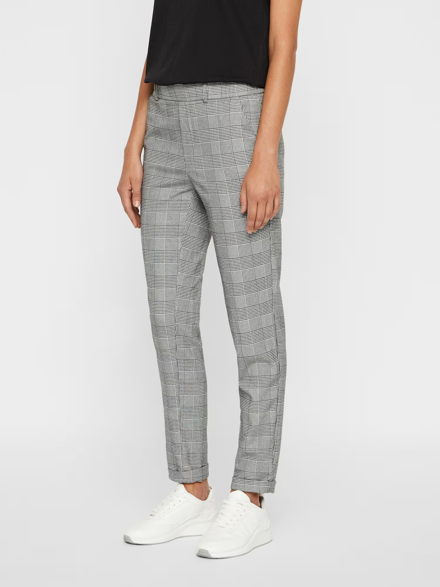 VERO MODA Pantaloni 'Maya' gri / gri metalic / alb - Pled.ro