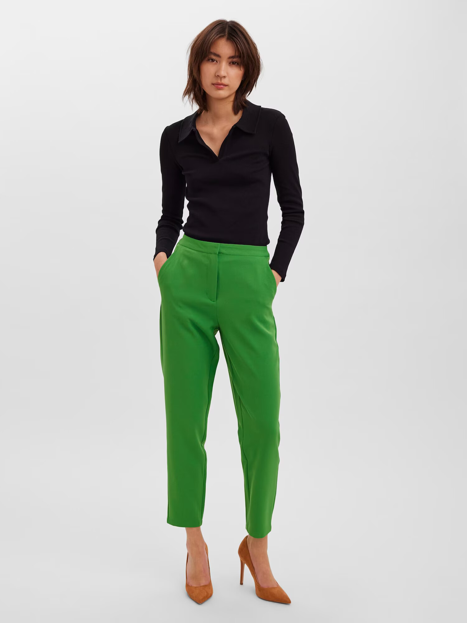 VERO MODA Pantaloni 'Rue' verde limetă - Pled.ro