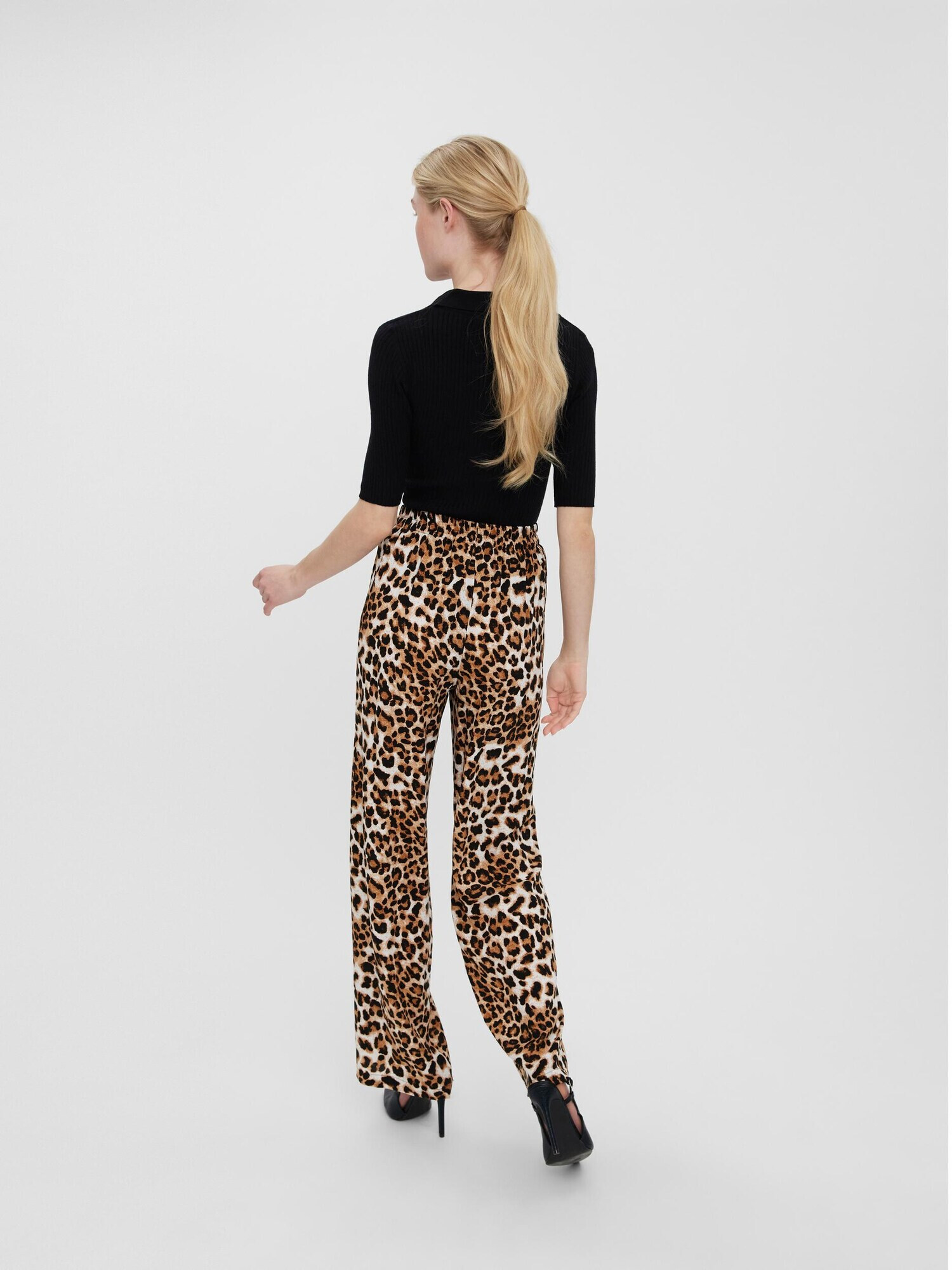 VERO MODA Pantaloni 'Simply' maro / negru / alb - Pled.ro