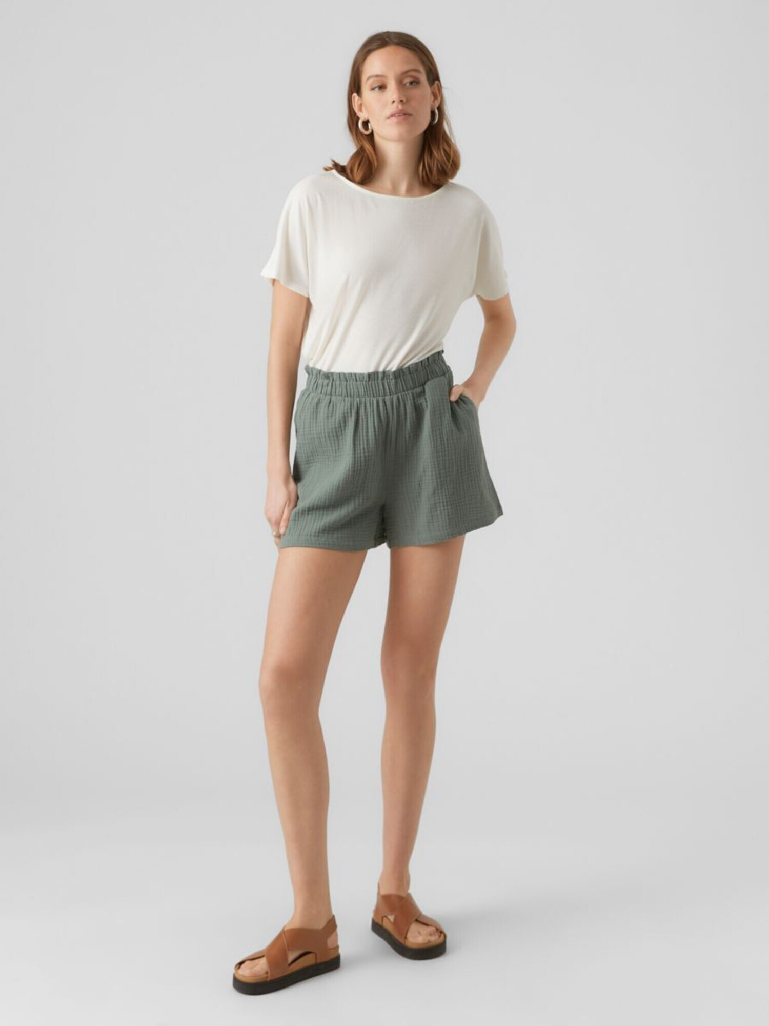 VERO MODA Pantaloni verde închis - Pled.ro