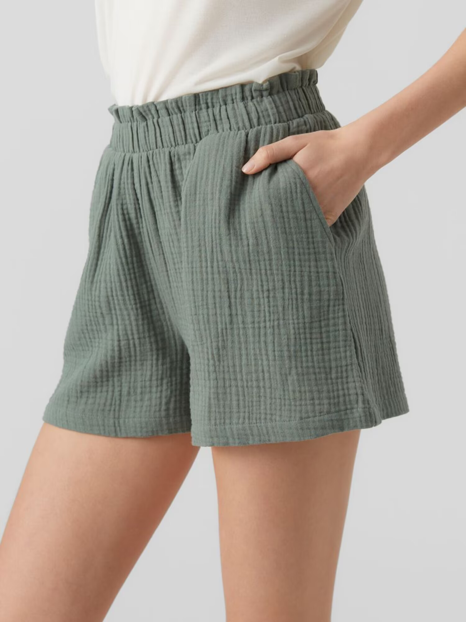 VERO MODA Pantaloni verde închis - Pled.ro