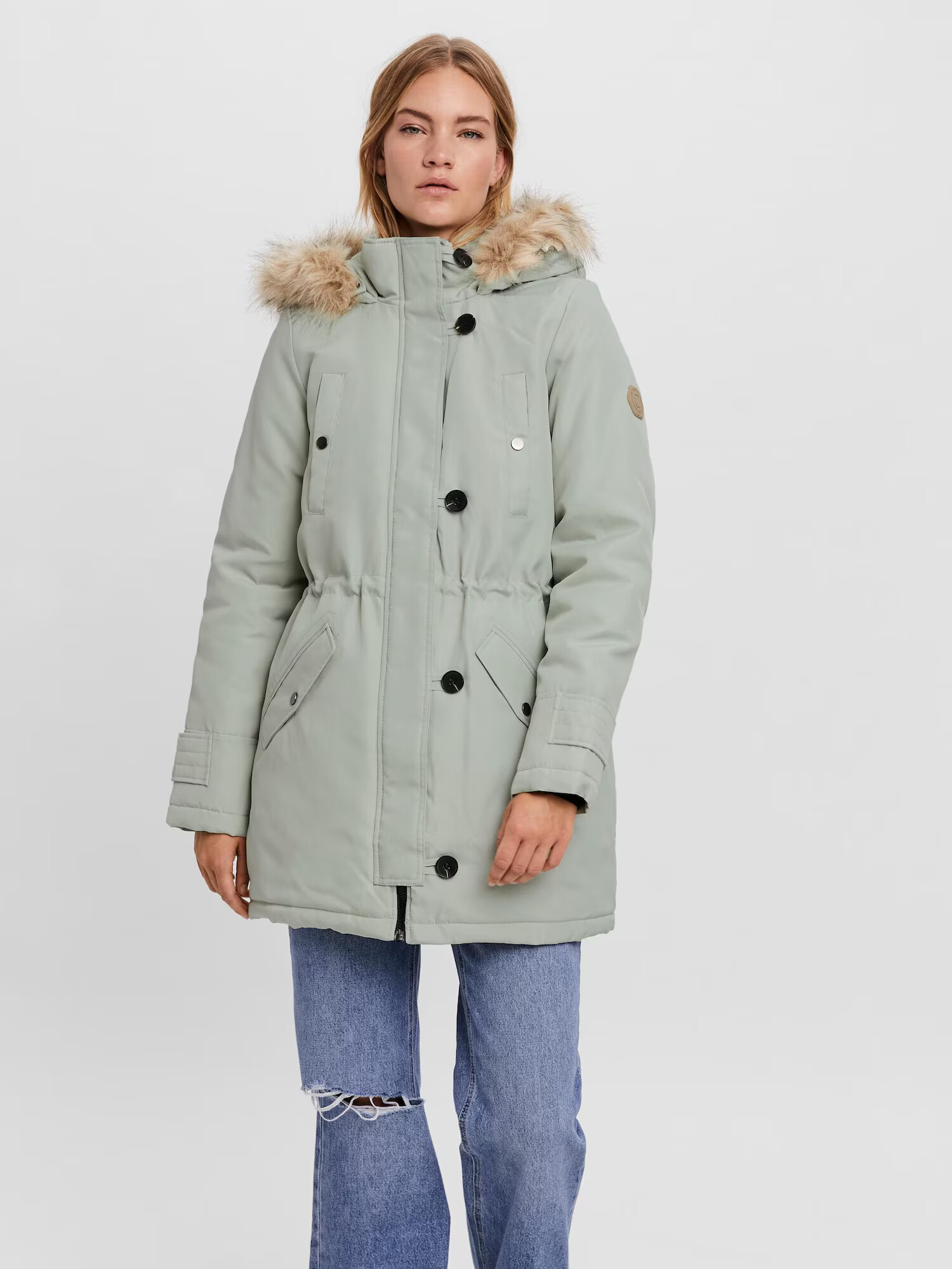 VERO MODA Parka de iarnă 'Excursion Expedition' maro amestecat / gri deschis - Pled.ro