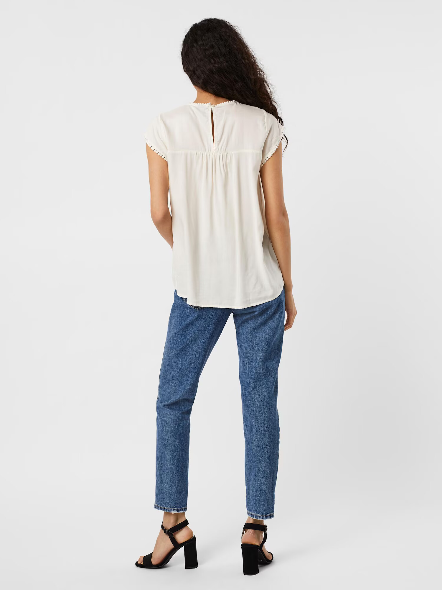 Vero Moda Petite Bluză 'Debbie' alb natural - Pled.ro