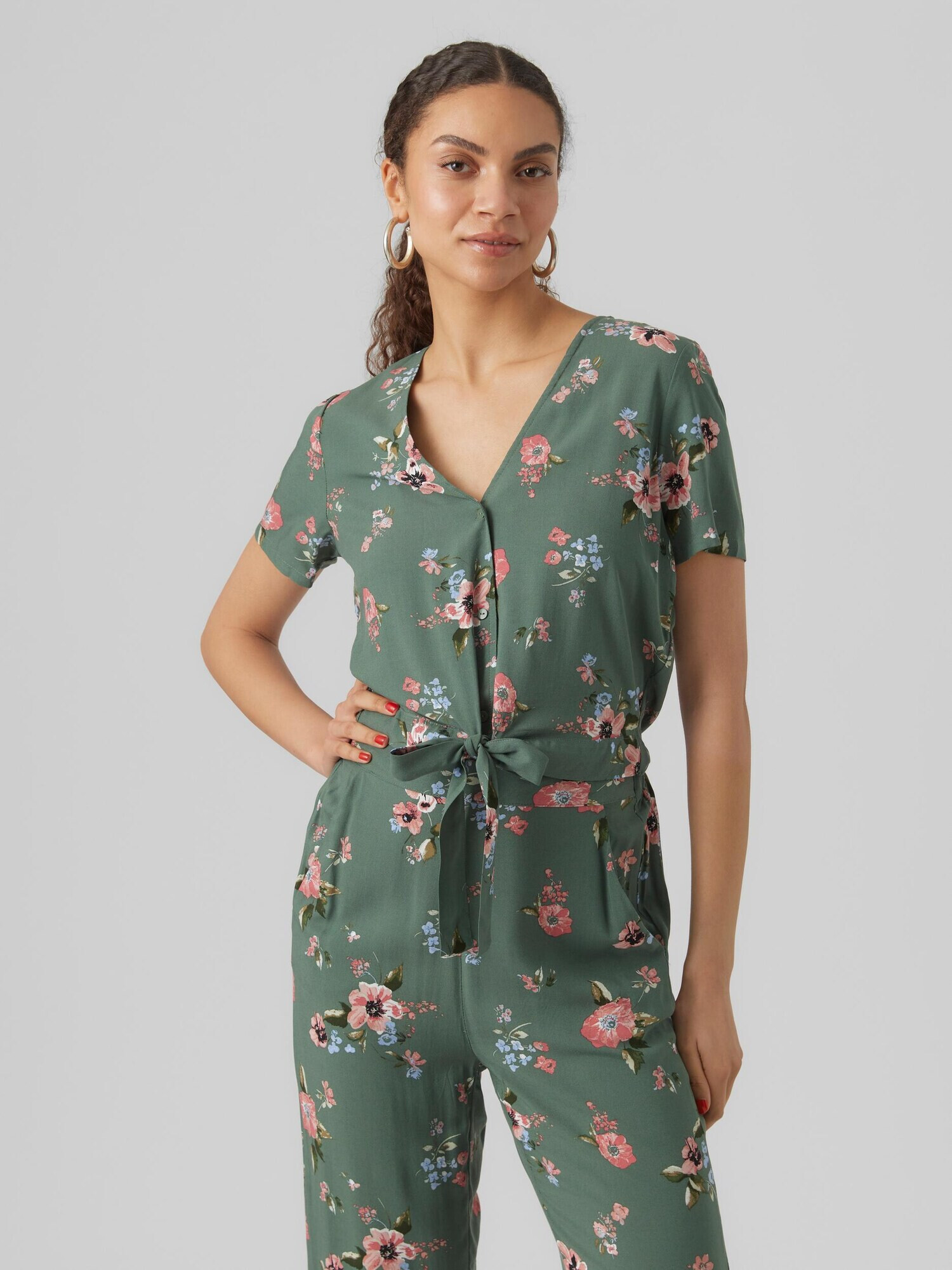 Vero Moda Petite Bluză 'EASY' albastru deschis / verde / roz deschis / alb - Pled.ro