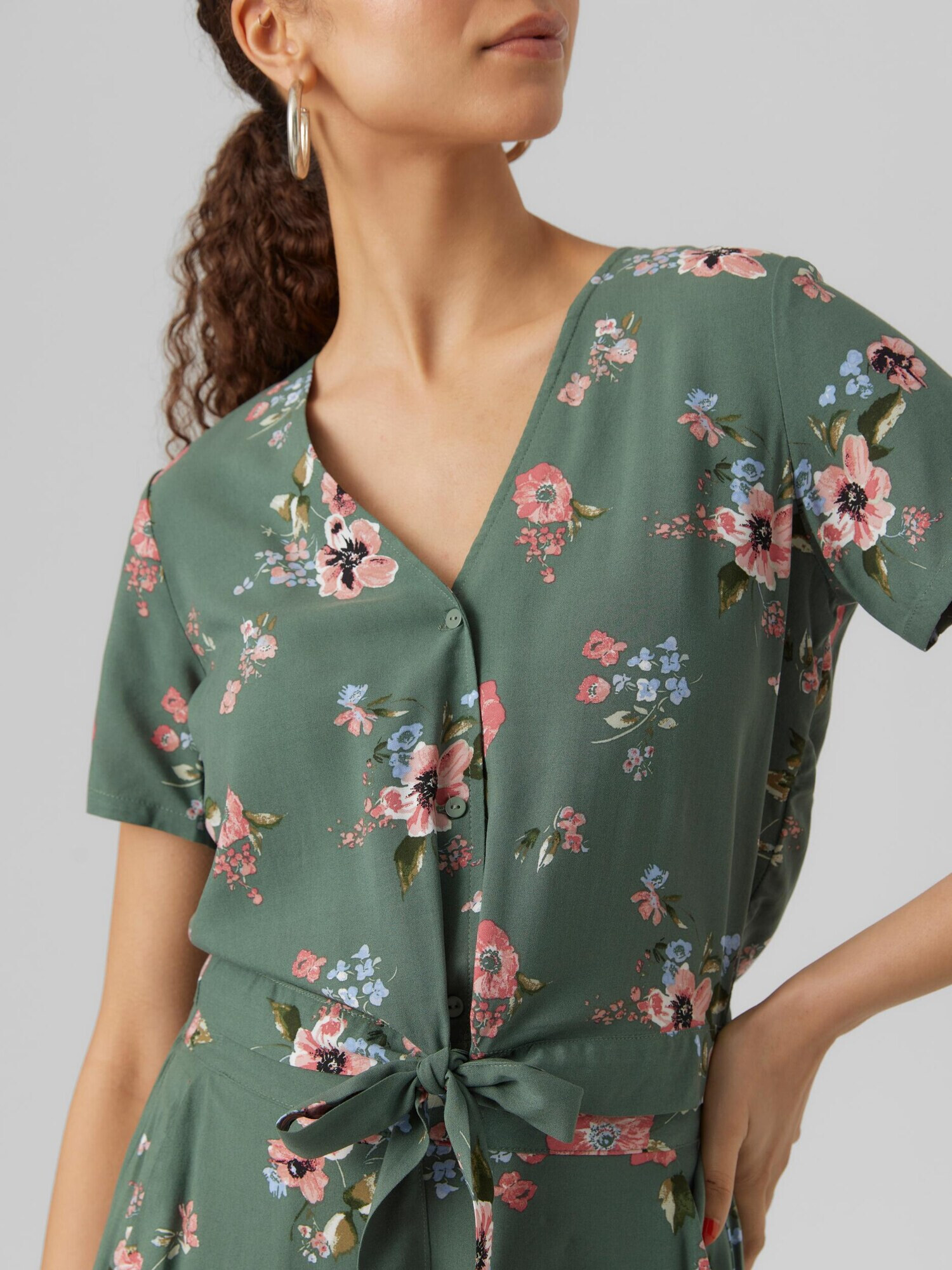 Vero Moda Petite Bluză 'EASY' albastru deschis / verde / roz deschis / alb - Pled.ro