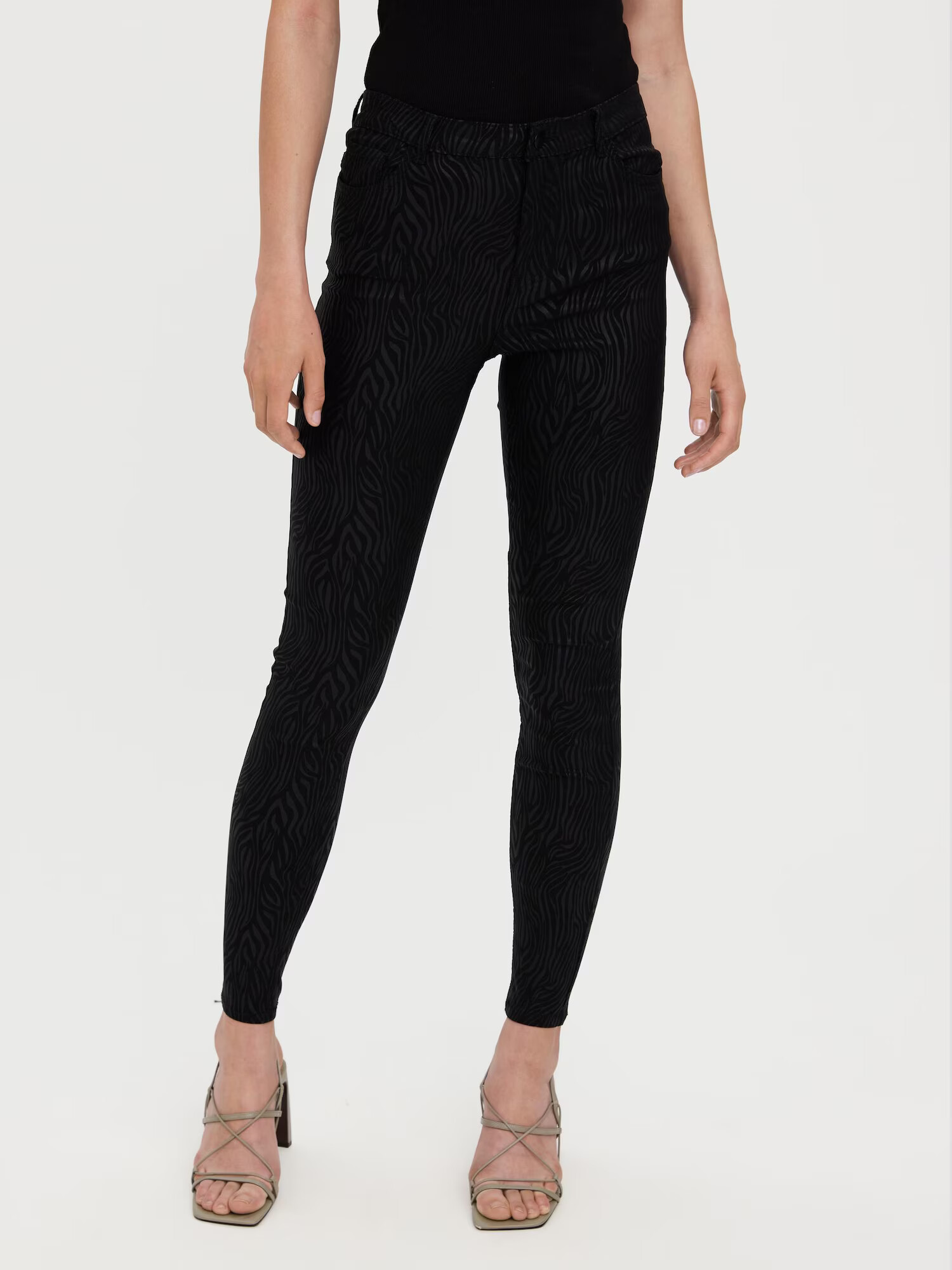 Vero Moda Petite Pantaloni 'SOPHIA' gri închis / negru - Pled.ro