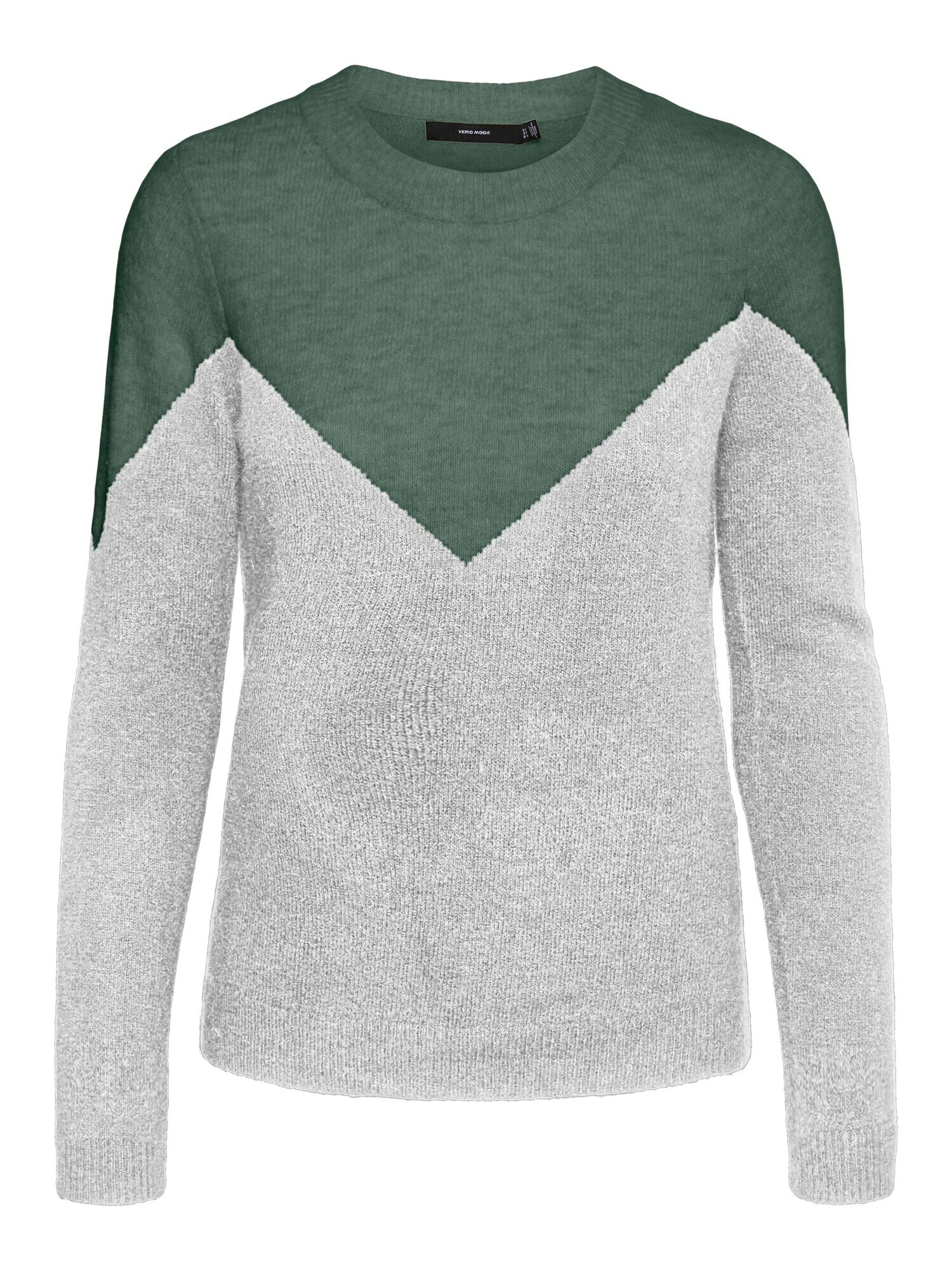 Vero Moda Petite Pulover 'Plaza' gri deschis / verde închis - Pled.ro