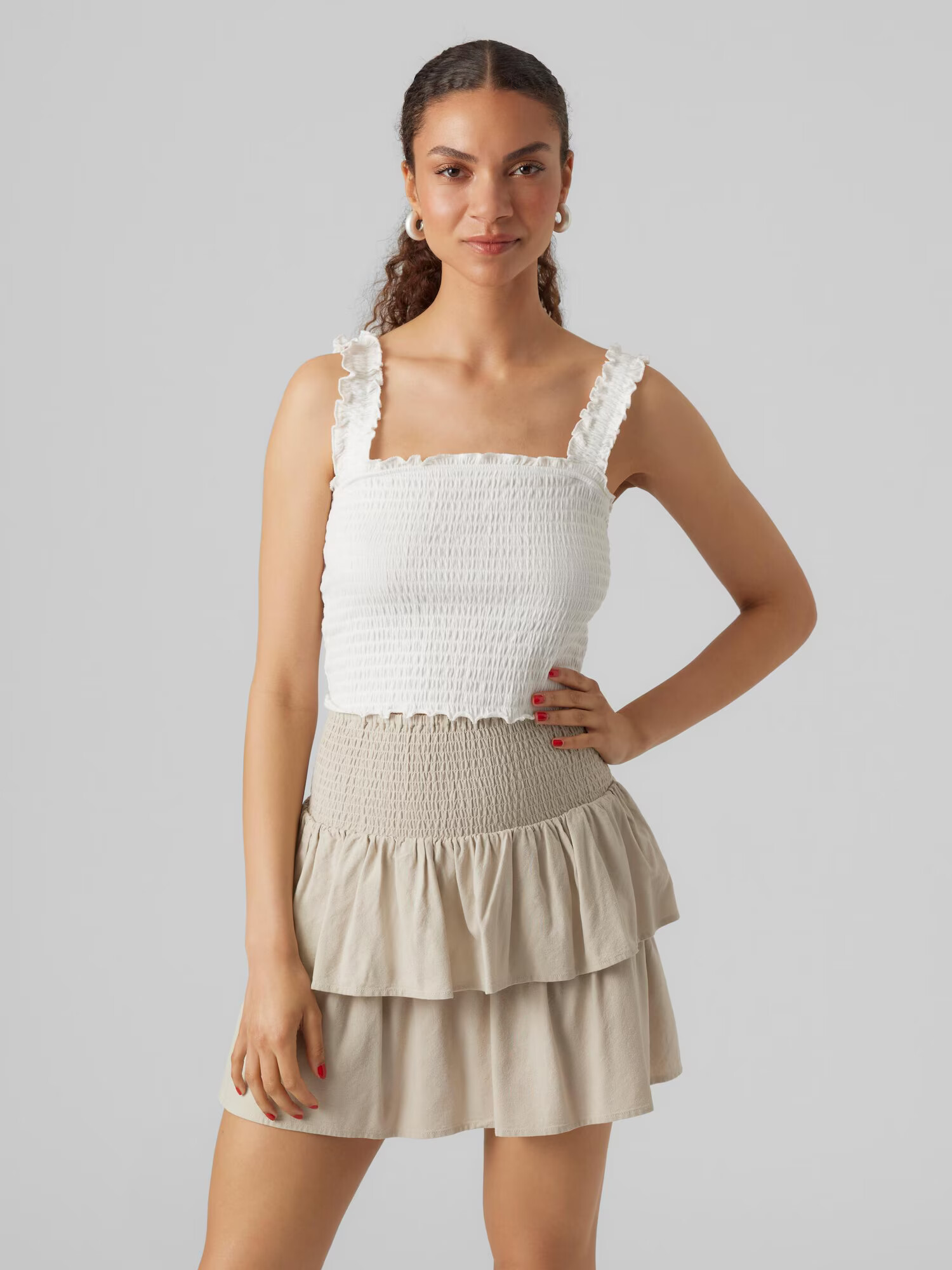 Vero Moda Petite Top 'ISABEL' alb natural - Pled.ro