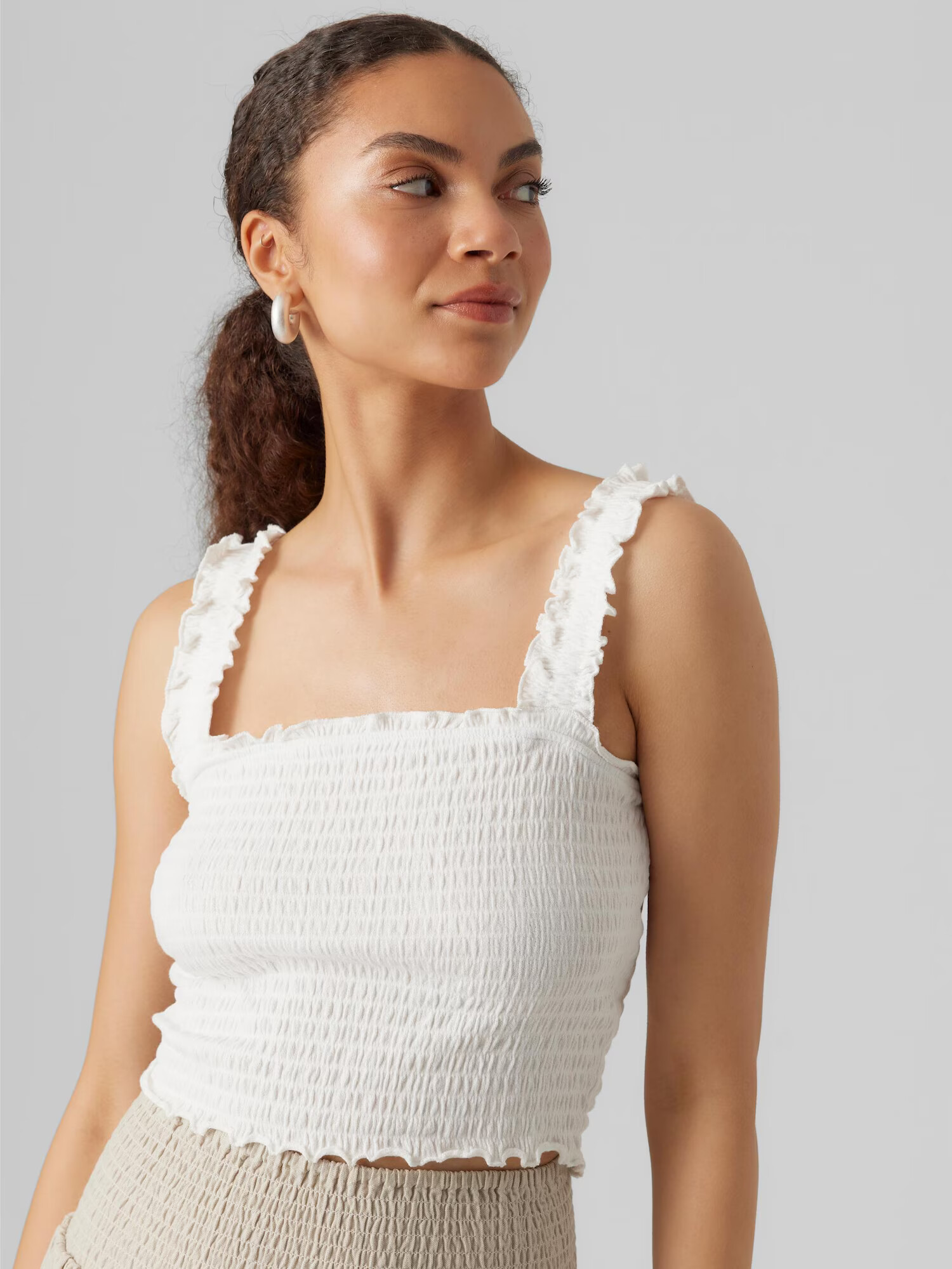 Vero Moda Petite Top 'ISABEL' alb natural - Pled.ro