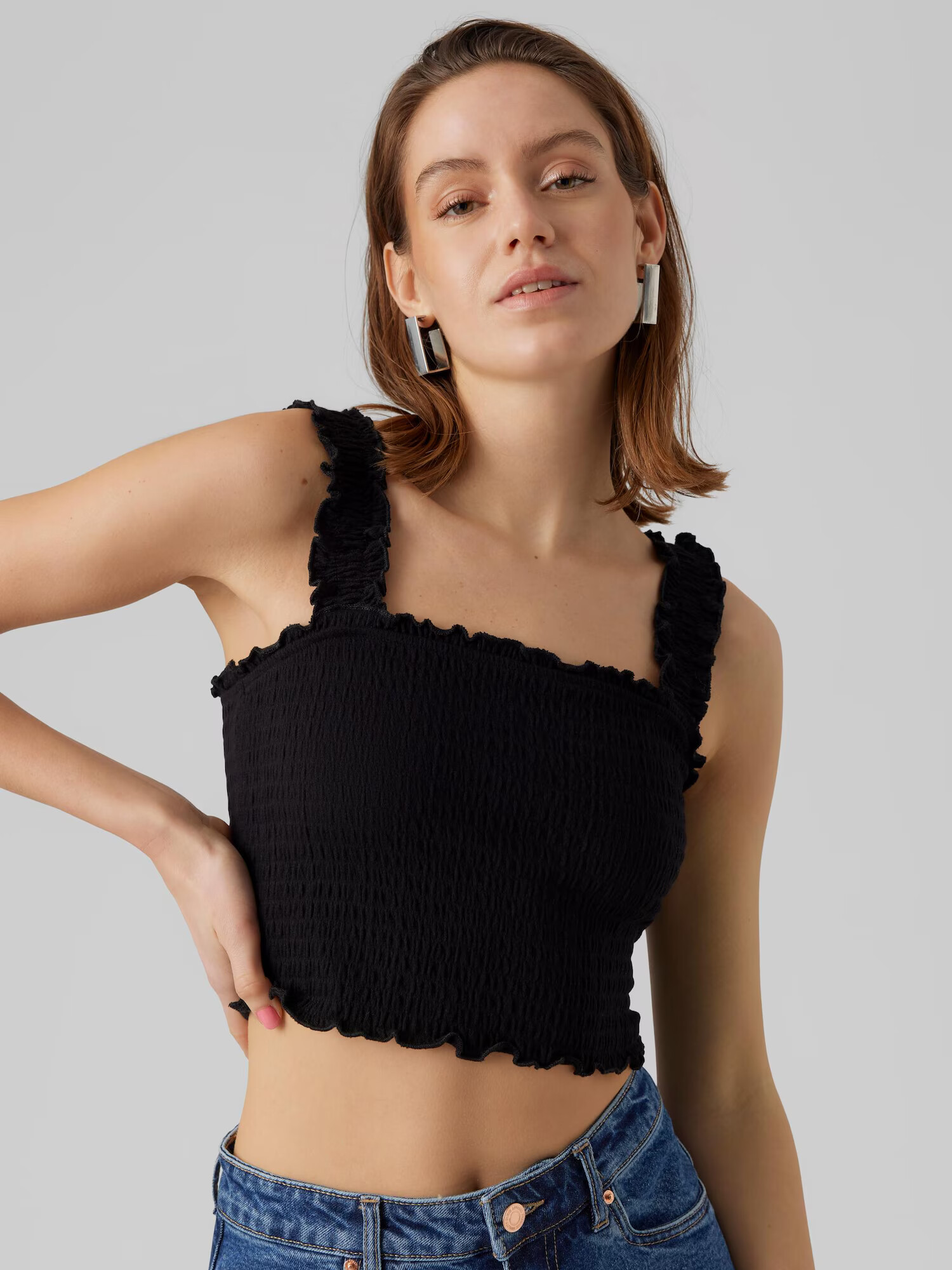 Vero Moda Petite Top 'ISABEL' negru - Pled.ro