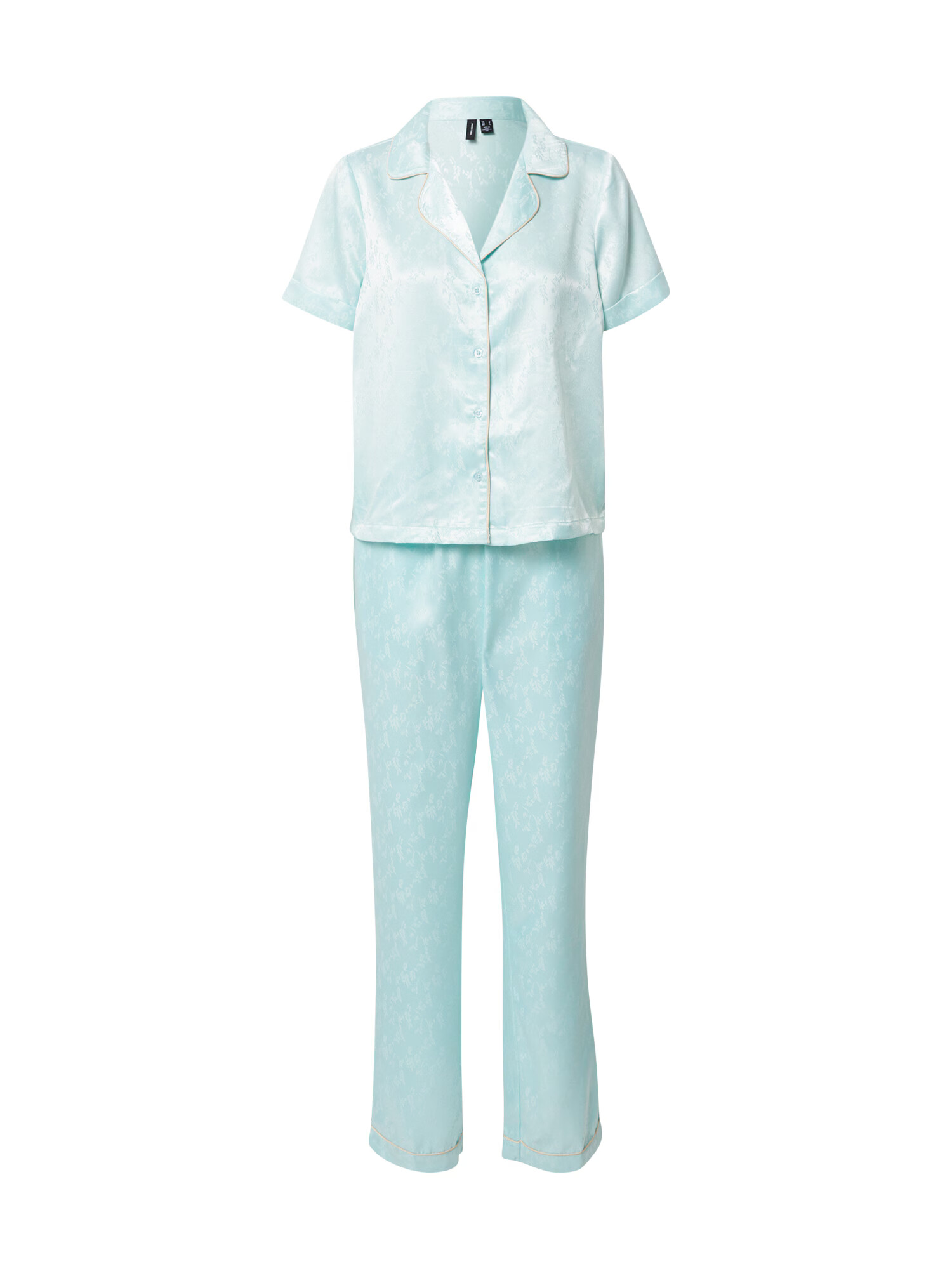 VERO MODA Pijama 'NINA' crem / albastru deschis / alb - Pled.ro