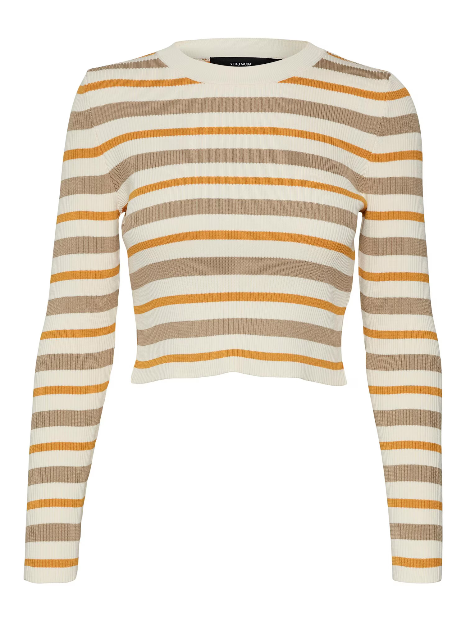 VERO MODA Pulover 'ANITA' maro coniac / maro mokka / galben pastel - Pled.ro