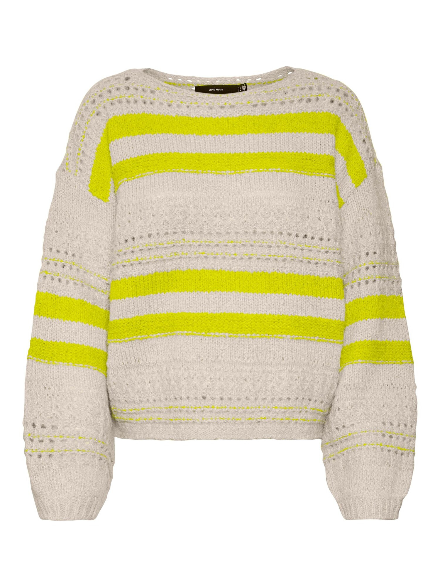 VERO MODA Pulover 'CASCIA' alb kitt / galben citron - Pled.ro