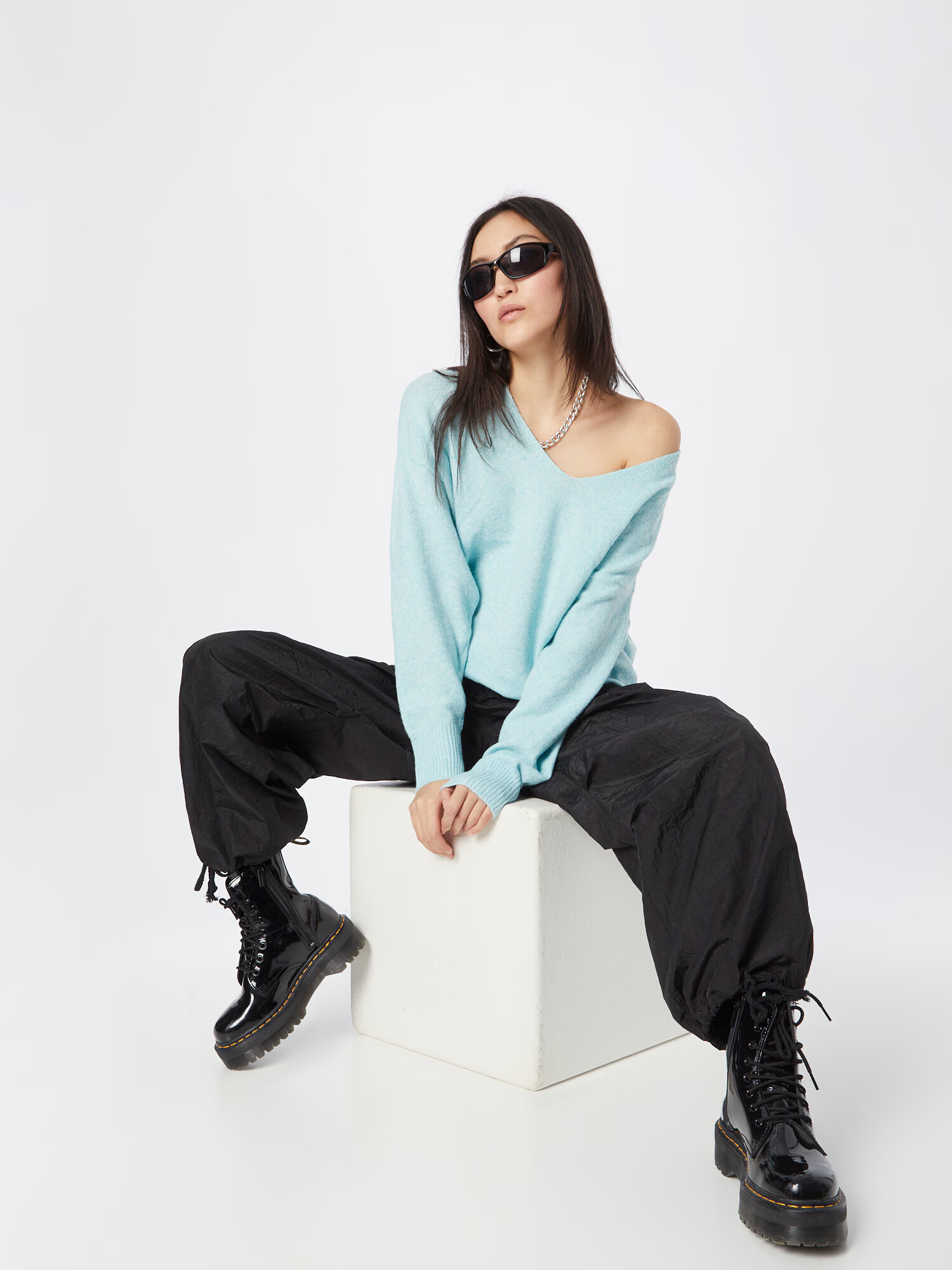 VERO MODA Pulover 'DOFFY' albastru aqua - Pled.ro