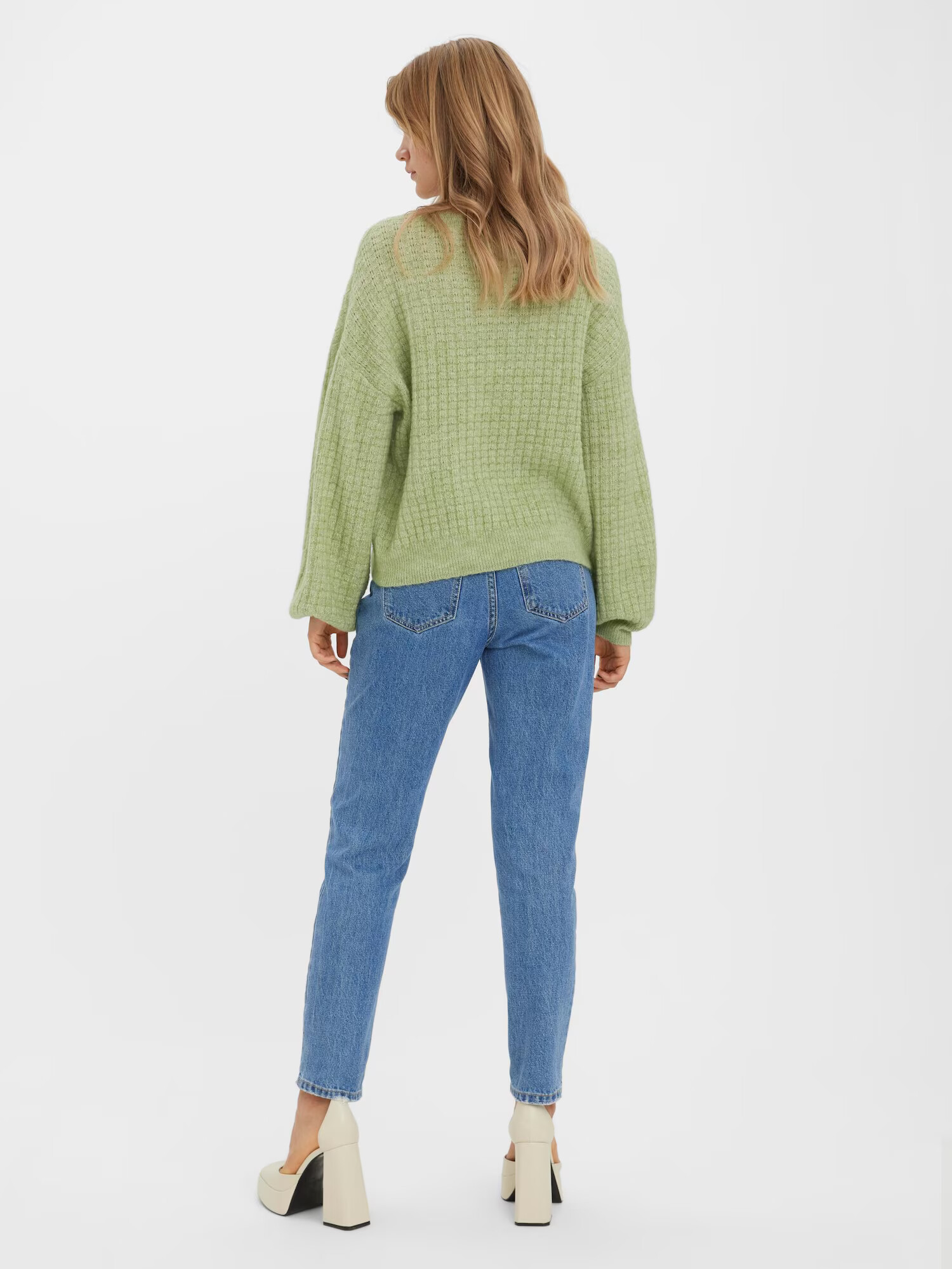 VERO MODA Pulover 'Elisa' verde deschis - Pled.ro