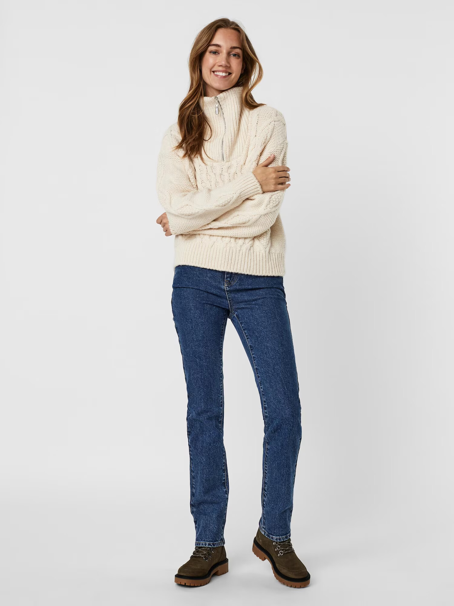 VERO MODA Pulover 'Evelyn' crem - Pled.ro