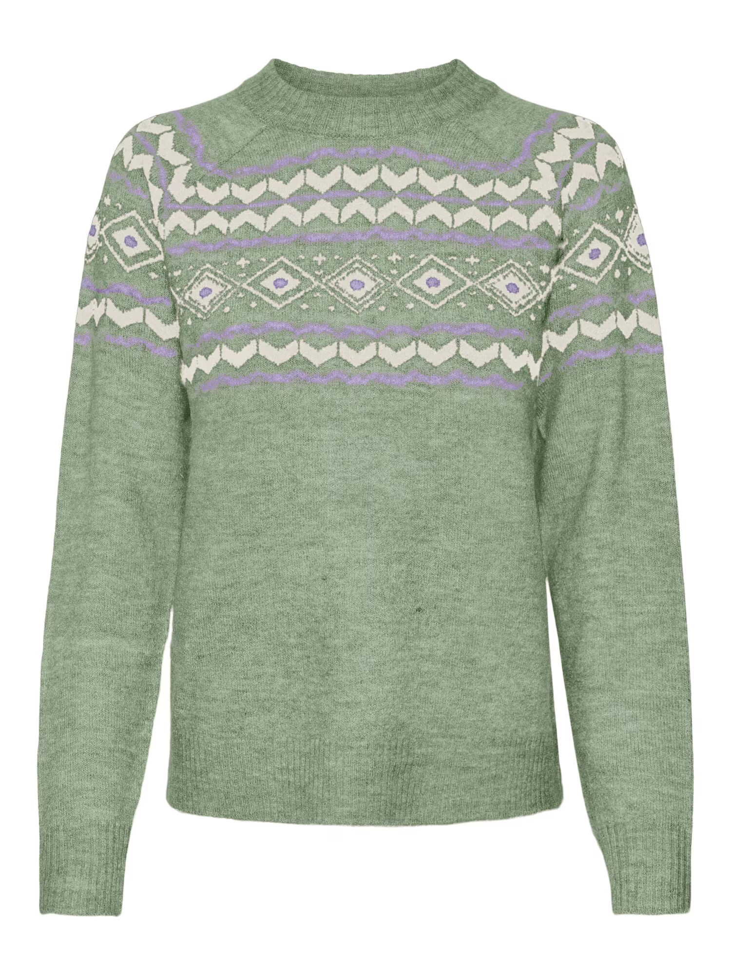 VERO MODA Pulover 'Fifi Fairisle' galben deschis / verde / lila - Pled.ro