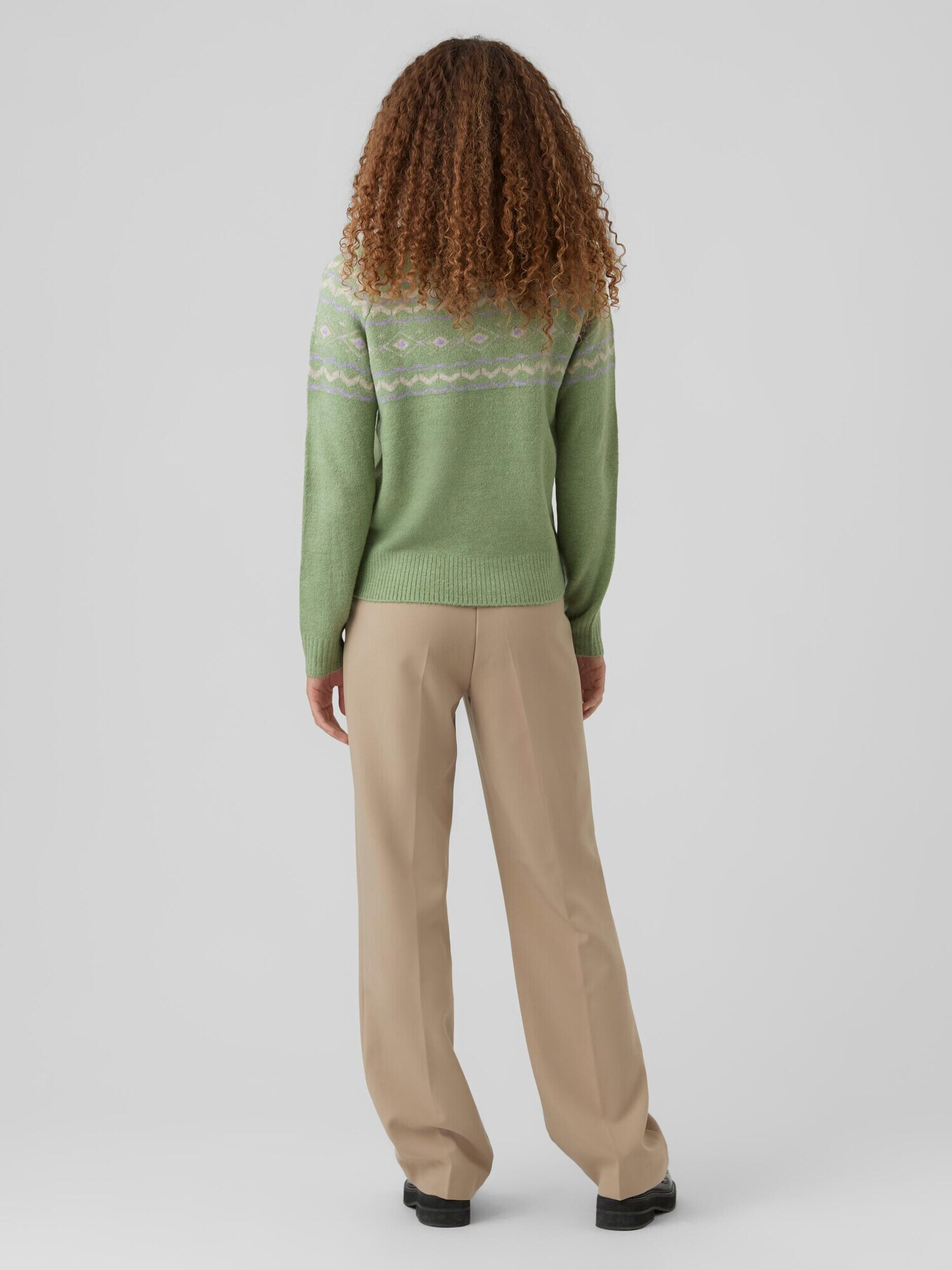 VERO MODA Pulover 'Fifi Fairisle' galben deschis / verde / lila - Pled.ro