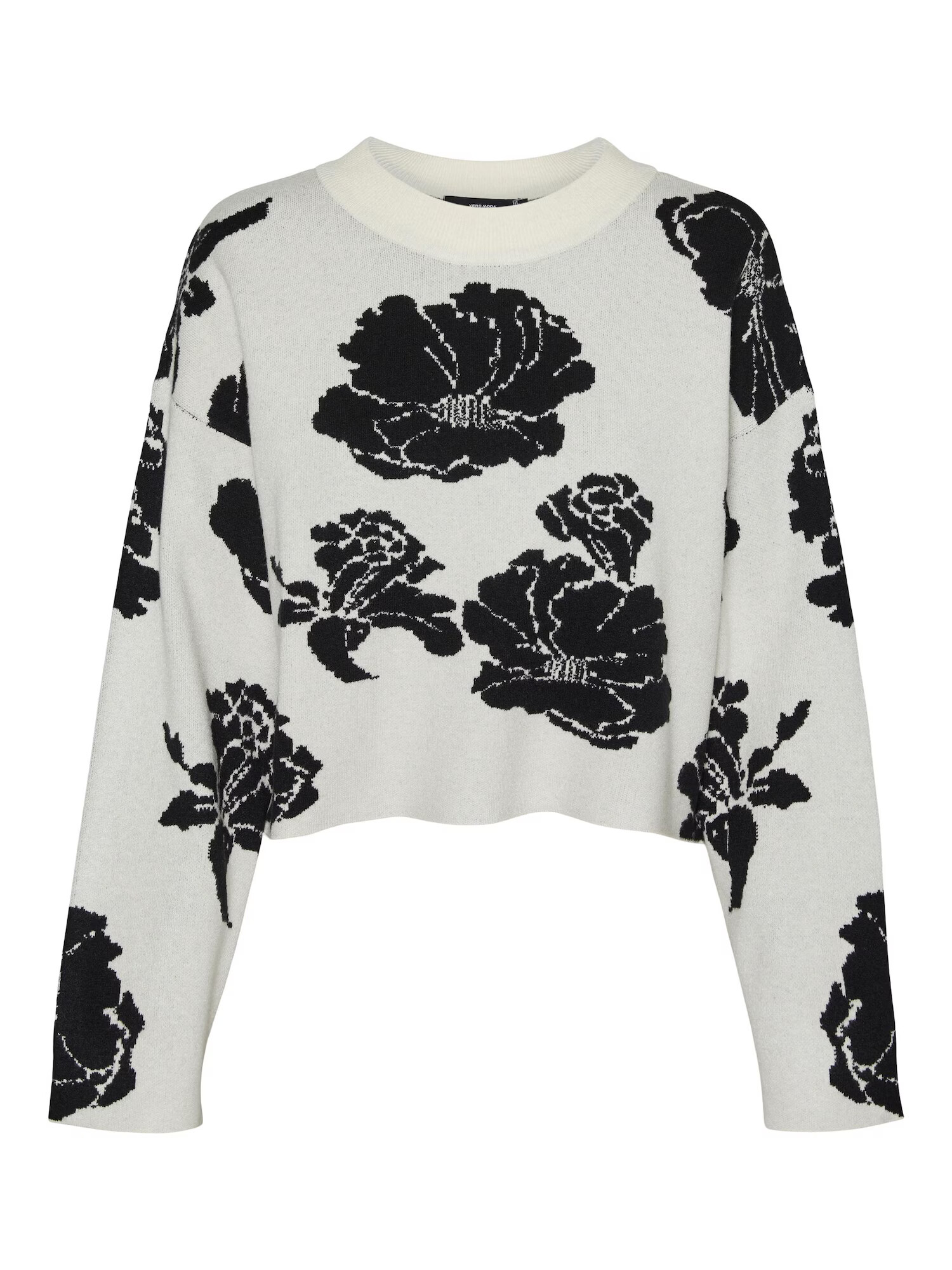 VERO MODA Pulover 'FLORA' crem / negru - Pled.ro