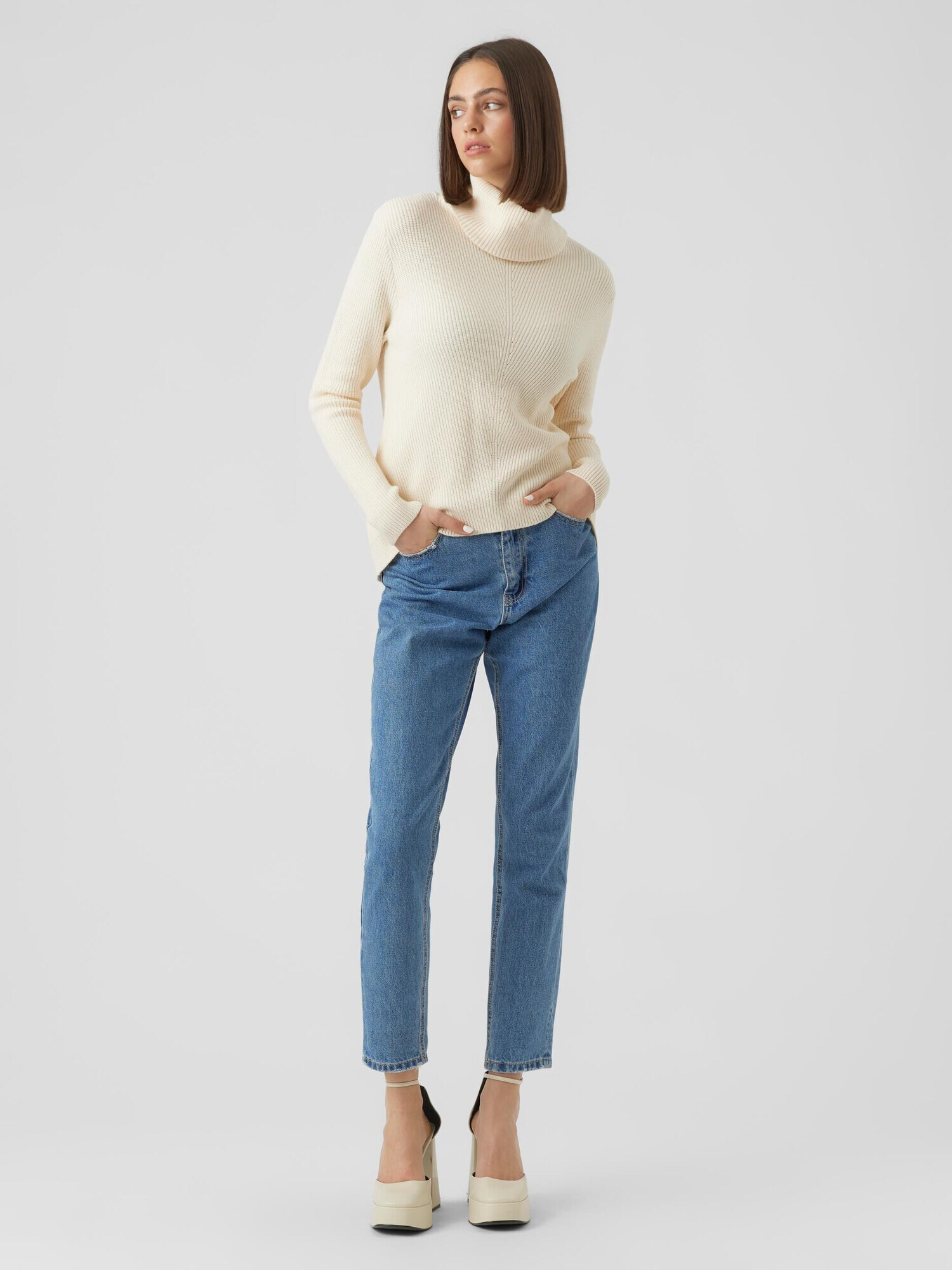 VERO MODA Pulover 'Holly' ecru - Pled.ro