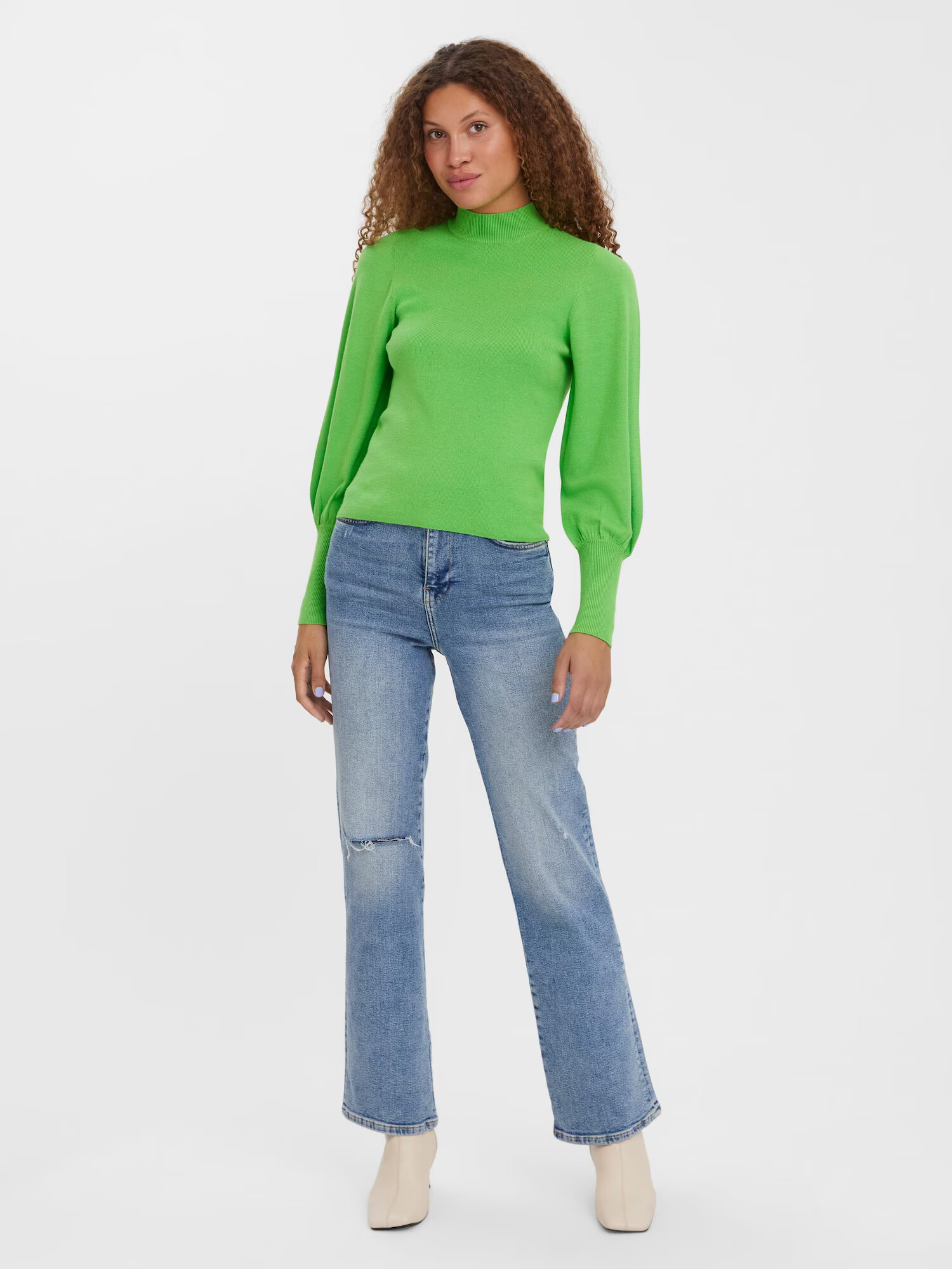 VERO MODA Pulover 'Holly Karis' verde limetă - Pled.ro