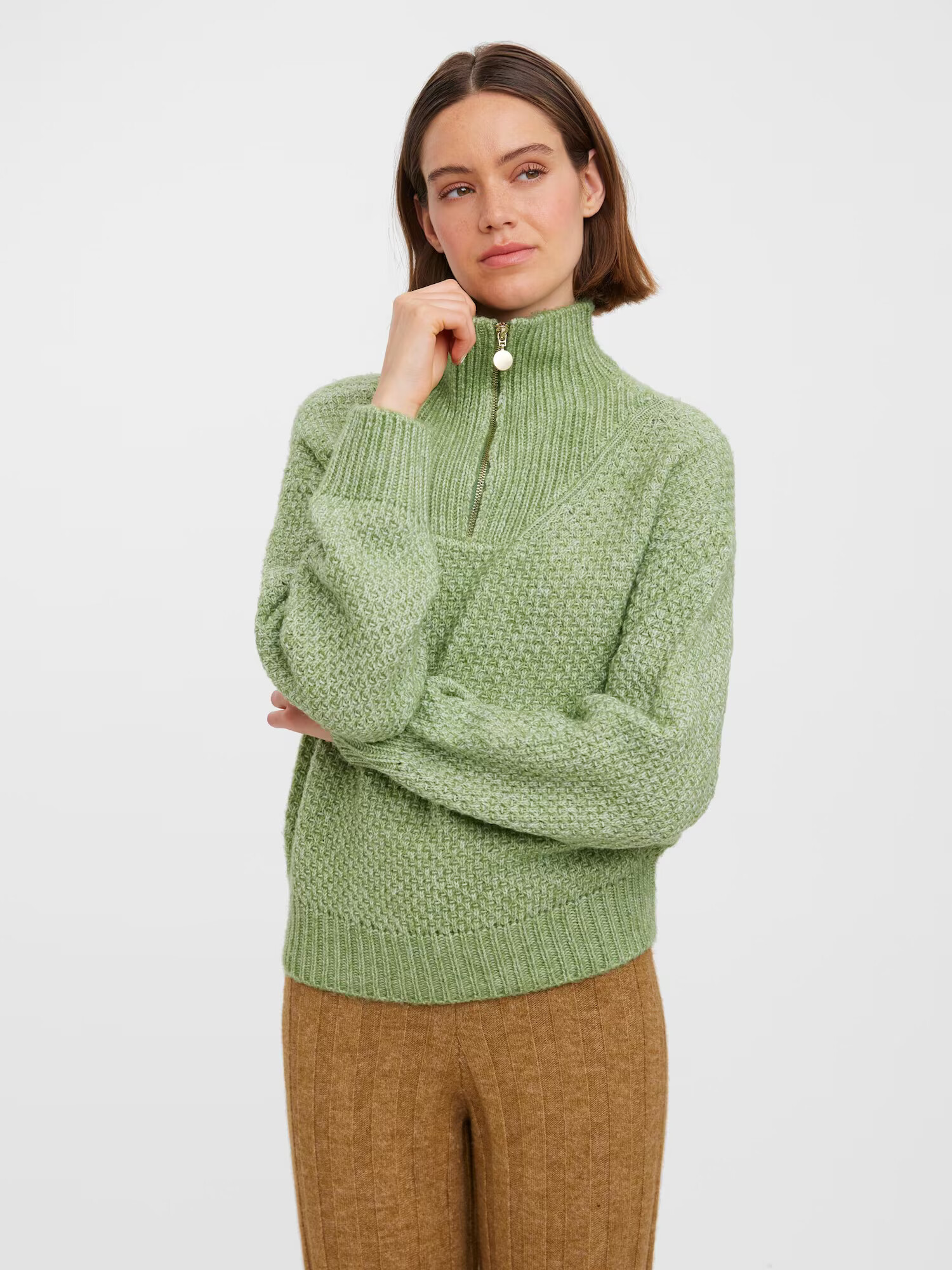 VERO MODA Pulover 'Jadette' verde deschis - Pled.ro