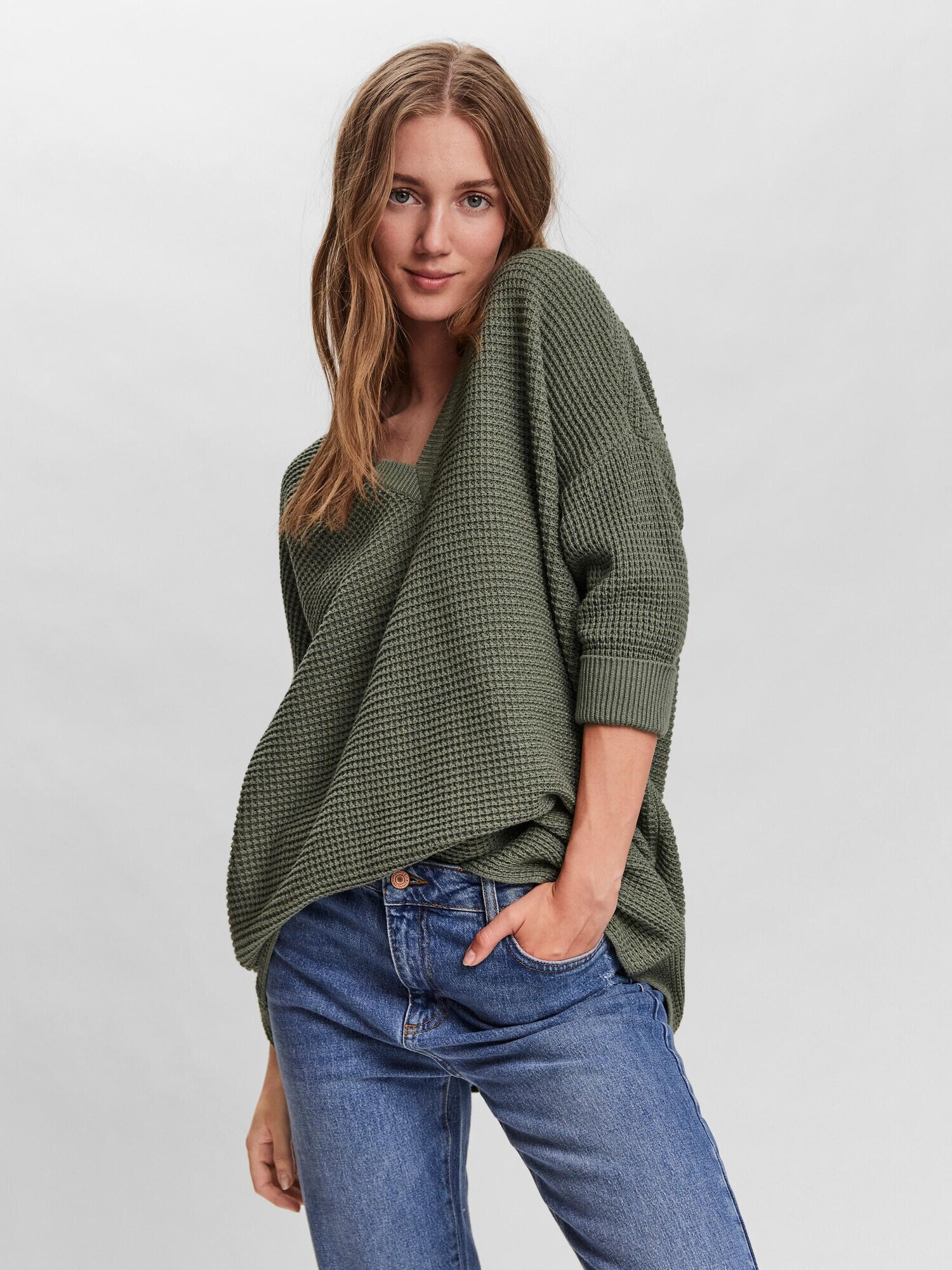 VERO MODA Pulover 'Leanna' verde - Pled.ro