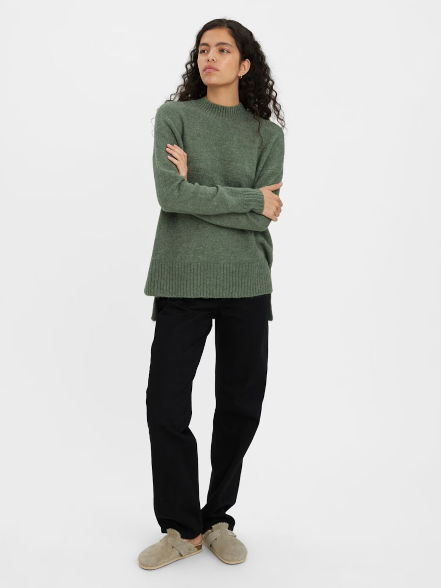 VERO MODA Pulover 'LEFILE' verde închis - Pled.ro