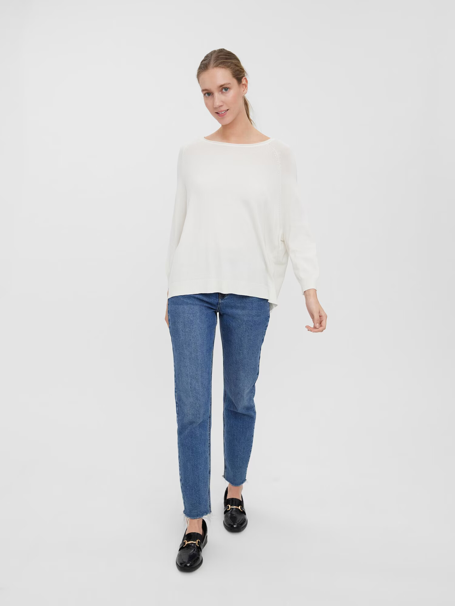 VERO MODA Pulover 'Nellie' alb - Pled.ro