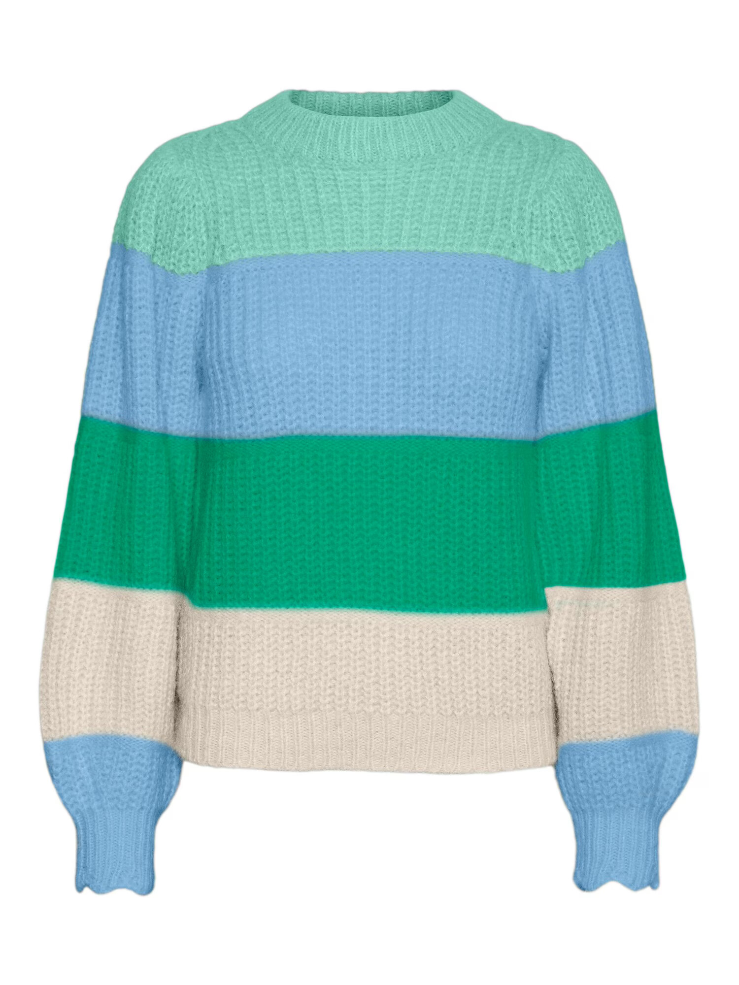 VERO MODA Pulover 'New Wine' crem / albastru fumuriu / verde pastel / verde amestecat - Pled.ro