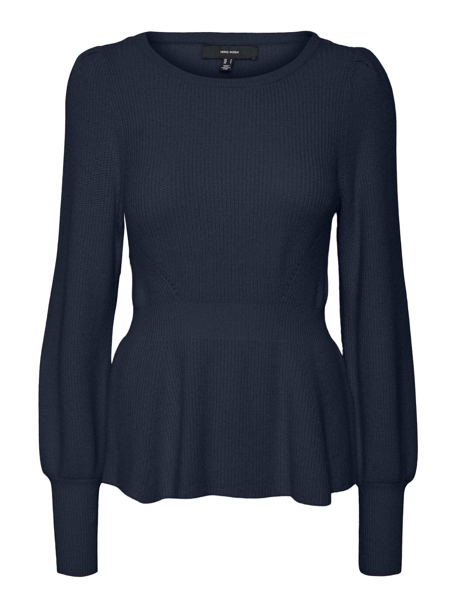 VERO MODA Pulover 'Peplum' bleumarin - Pled.ro