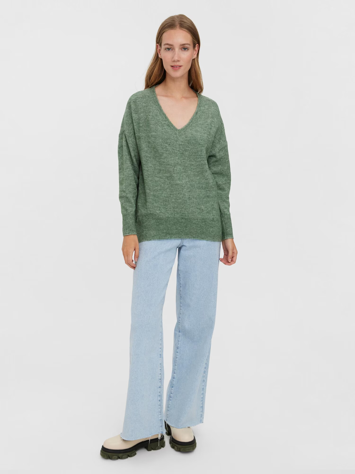 VERO MODA Pulover 'Vigga' verde - Pled.ro