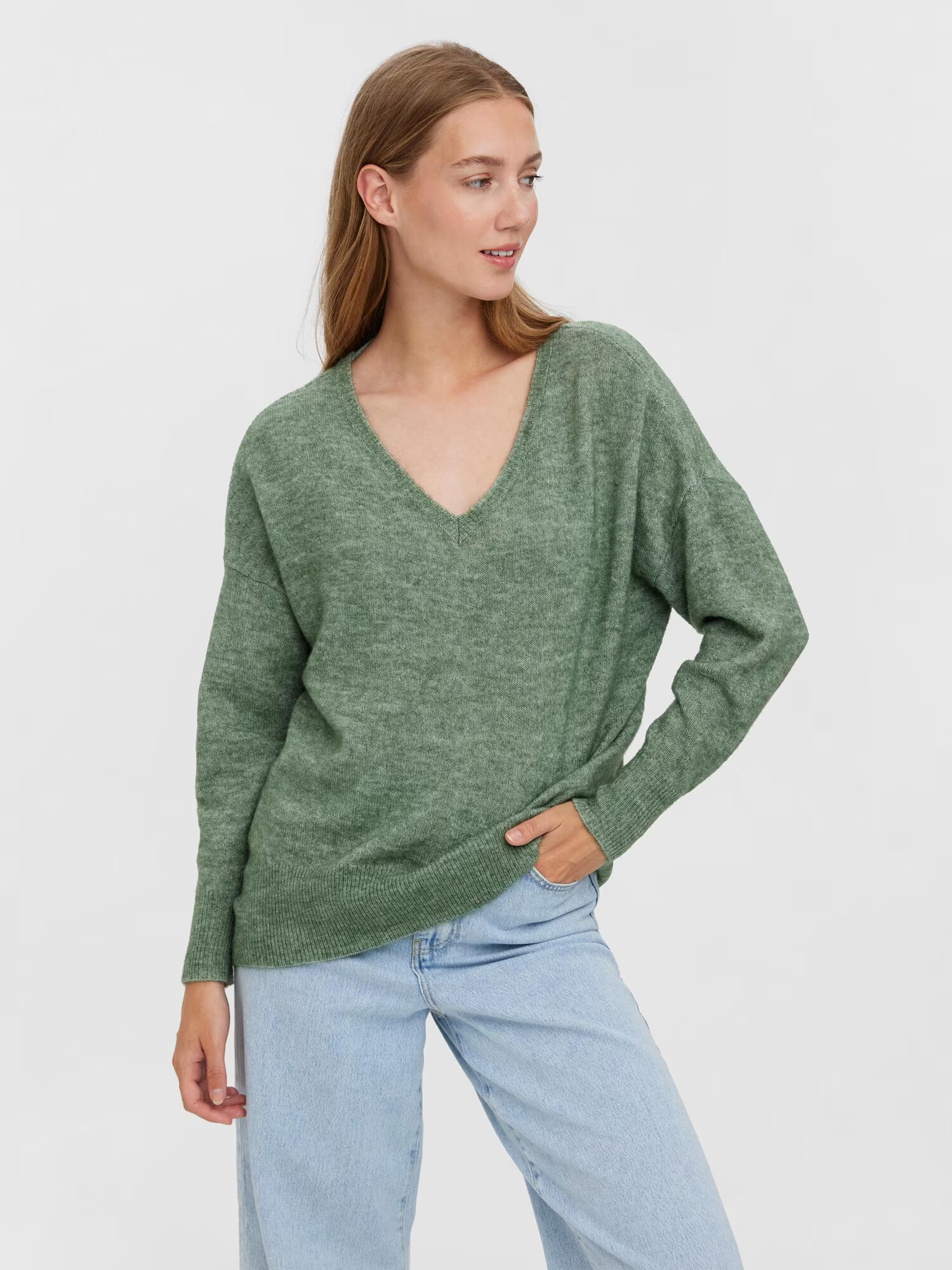 VERO MODA Pulover 'Vigga' verde - Pled.ro