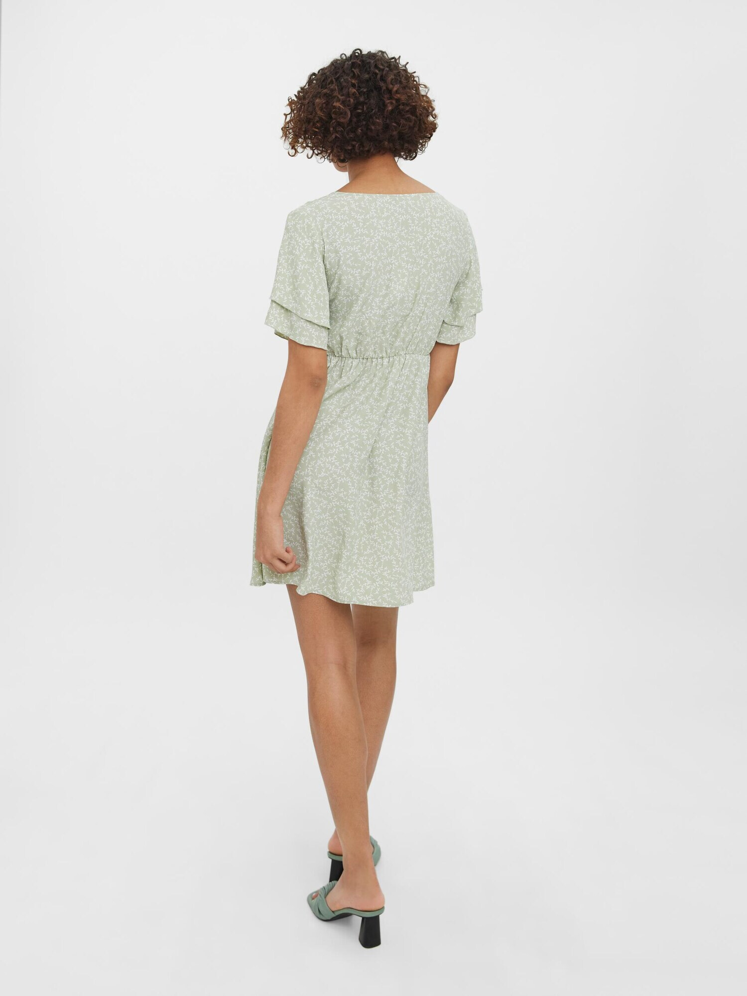 VERO MODA Rochie 'CATCH' verde pastel / alb - Pled.ro