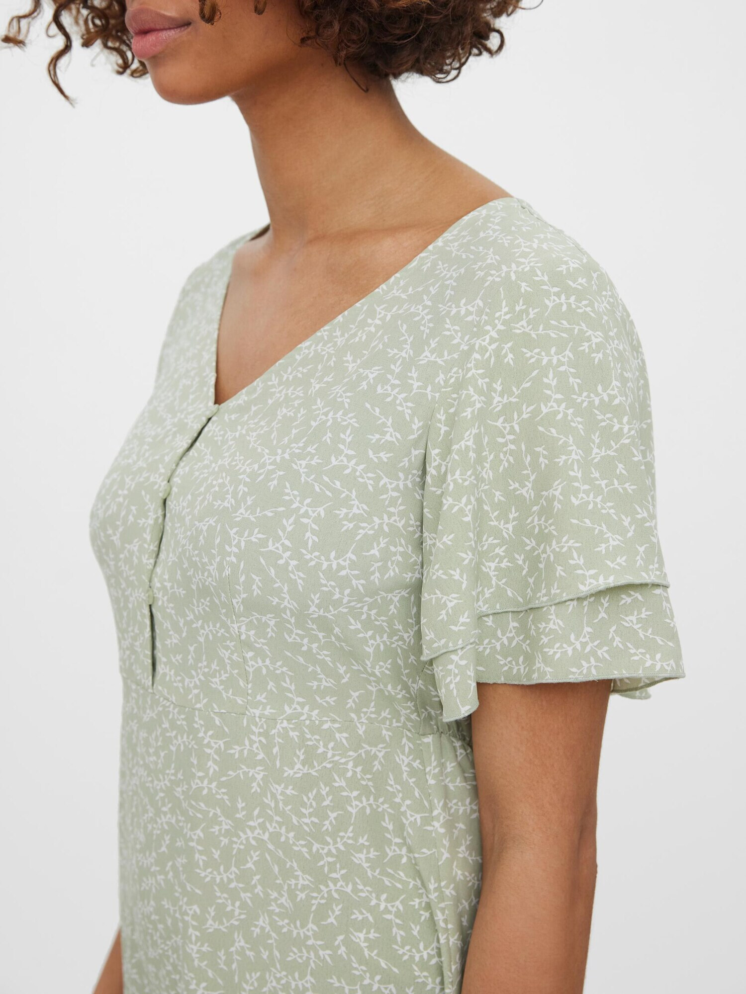 VERO MODA Rochie 'CATCH' verde pastel / alb - Pled.ro