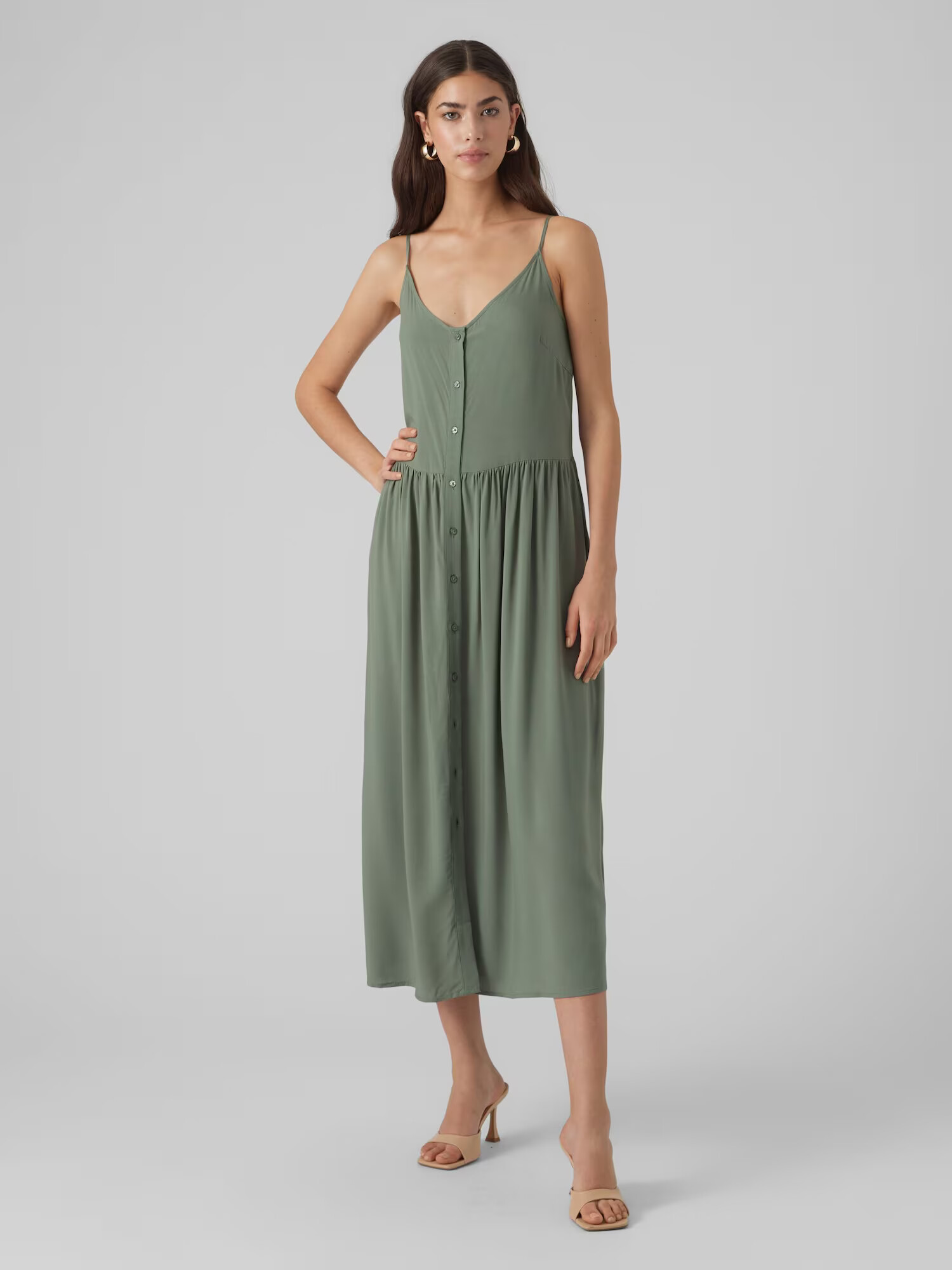 VERO MODA Rochie de vară 'Alba' verde închis - Pled.ro