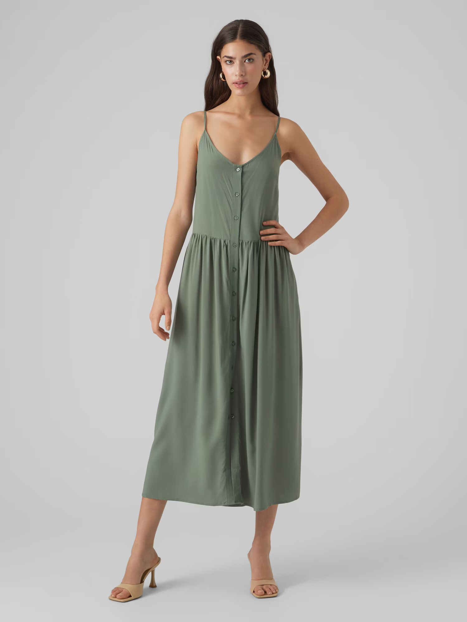 VERO MODA Rochie de vară 'Alba' verde închis - Pled.ro