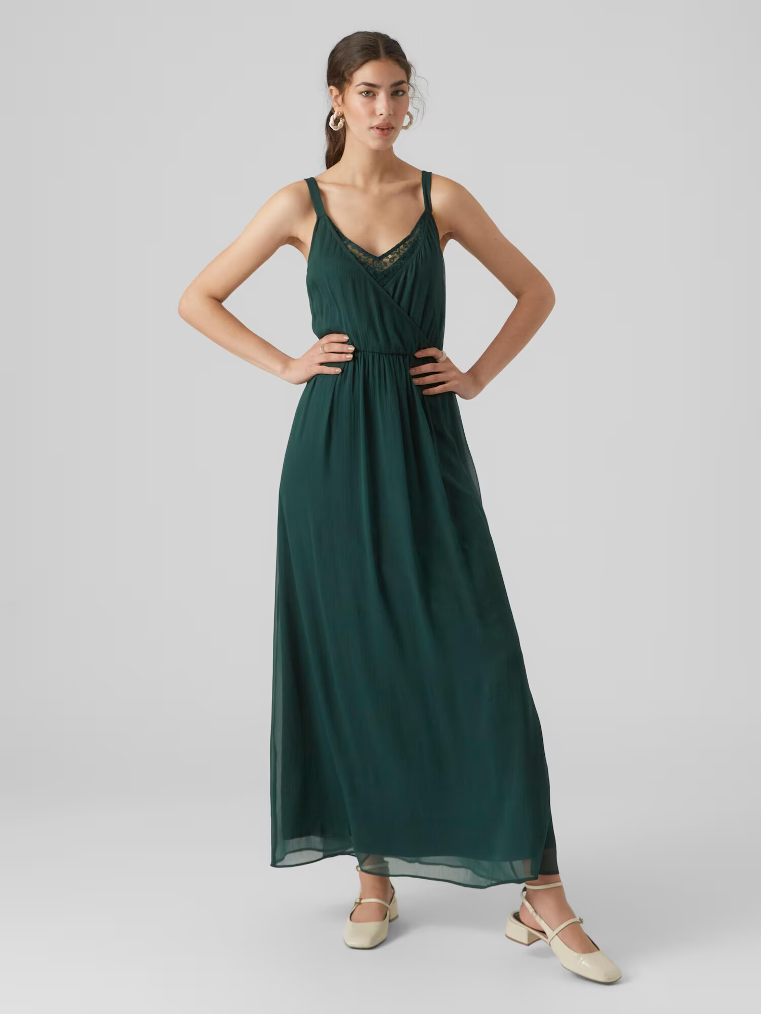 VERO MODA Rochie de vară 'OLIVIA' verde închis - Pled.ro