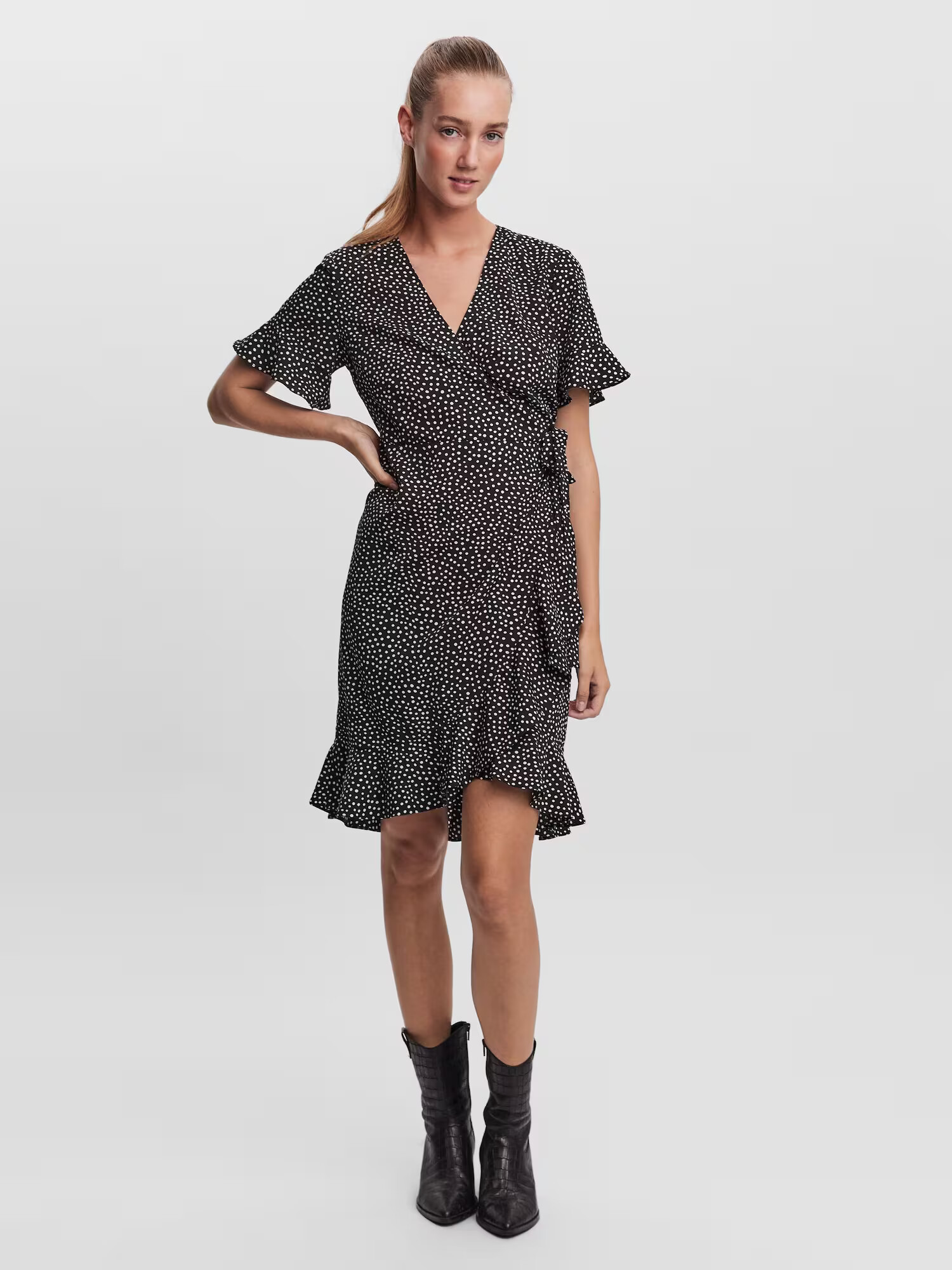 VERO MODA Rochie 'Henna' negru / alb - Pled.ro