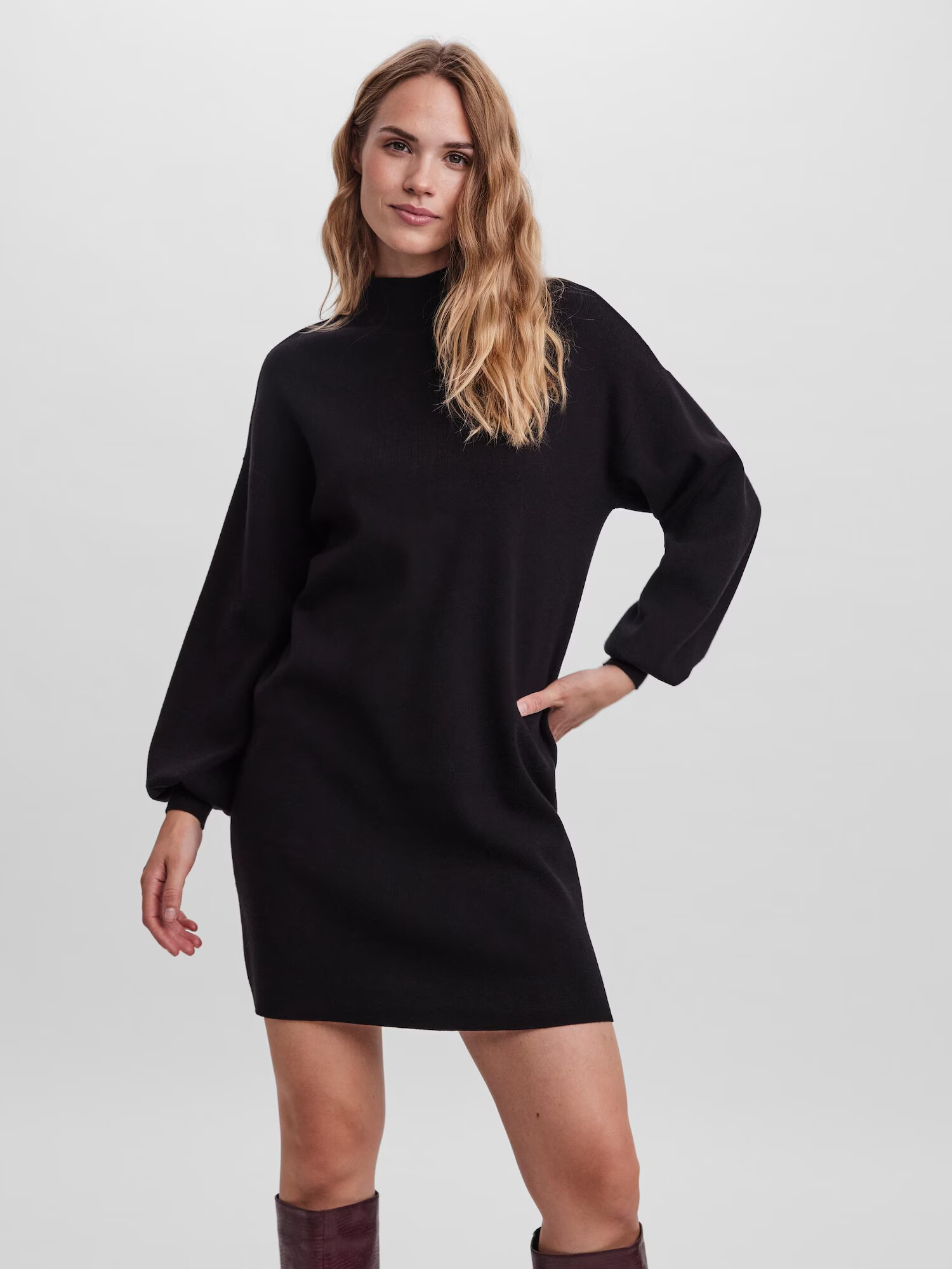 VERO MODA Rochie tricotat 'Nancy' negru - Pled.ro