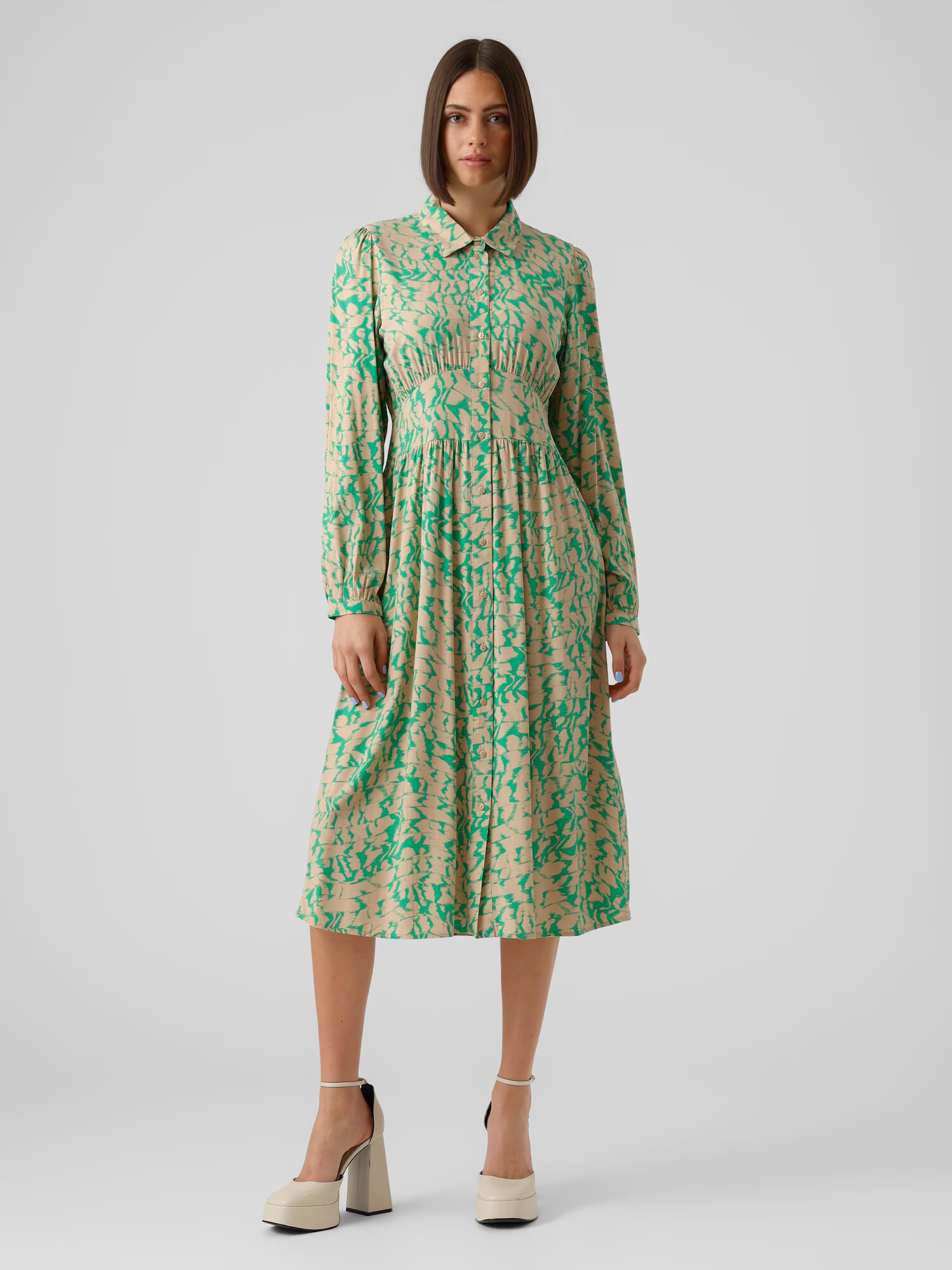 VERO MODA Rochie 'Rita Becca' bej / verde - Pled.ro