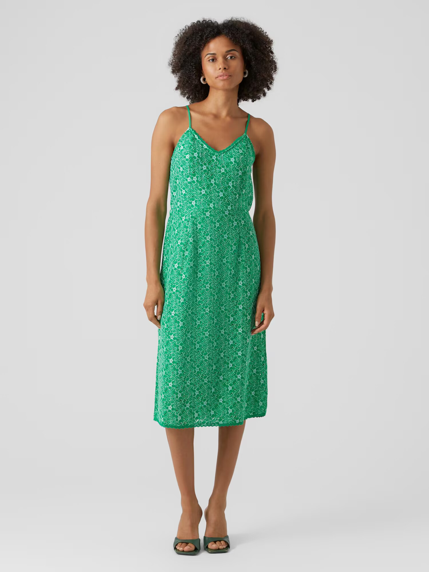 VERO MODA Rochie 'SONEY' verde / alb - Pled.ro