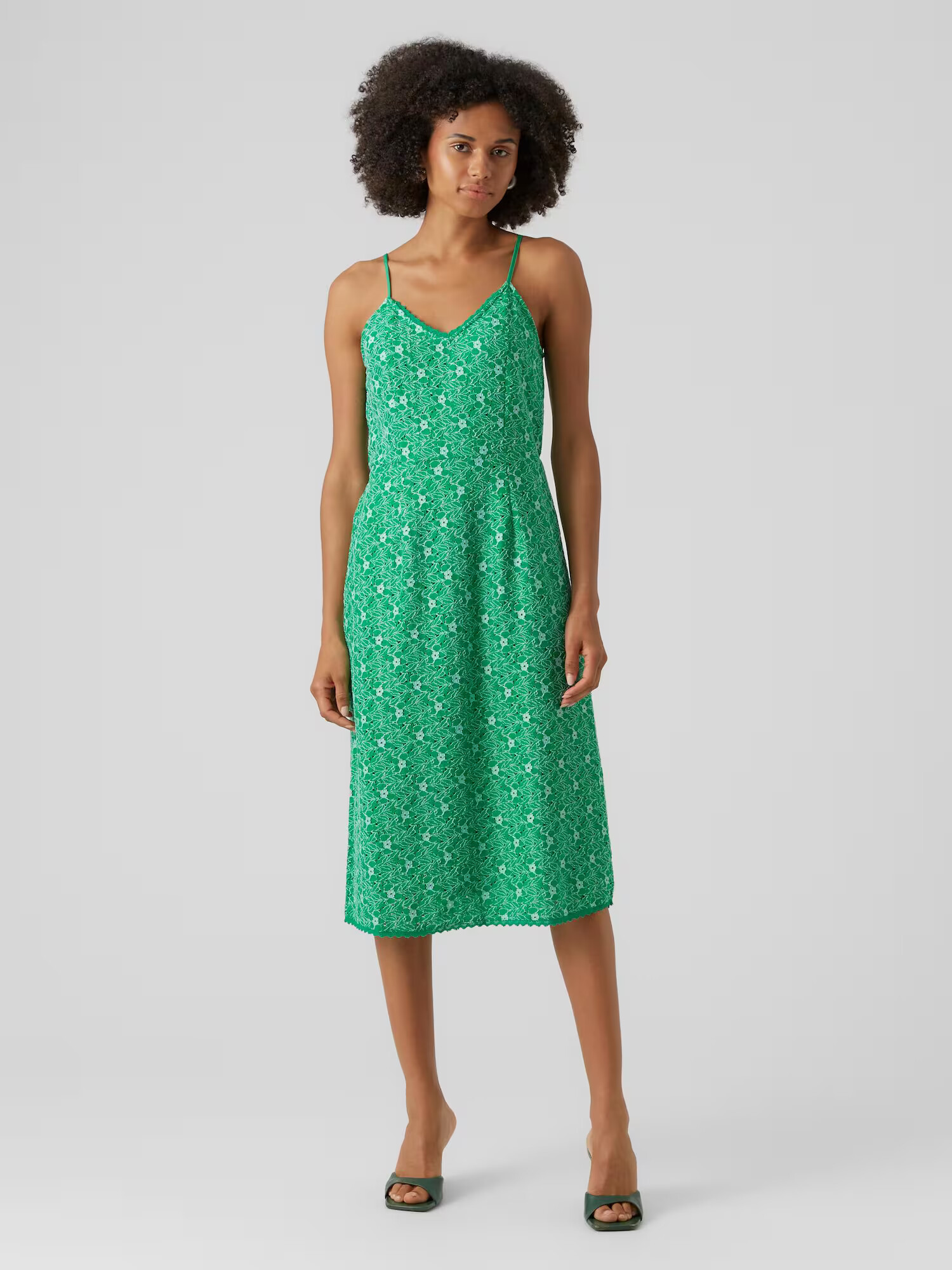 VERO MODA Rochie 'SONEY' verde / alb - Pled.ro