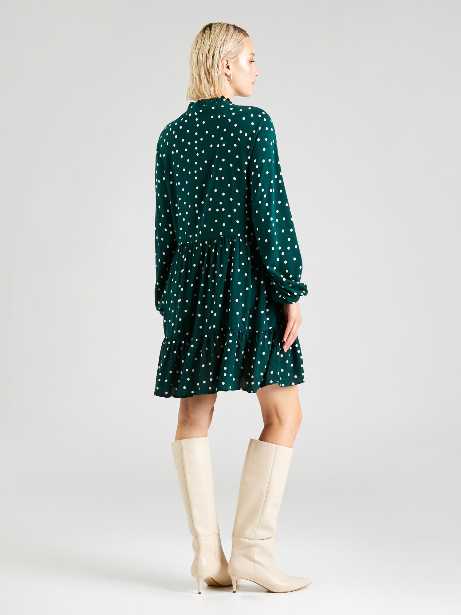 VERO MODA Rochie 'SOPHIA' verde smarald / alb - Pled.ro