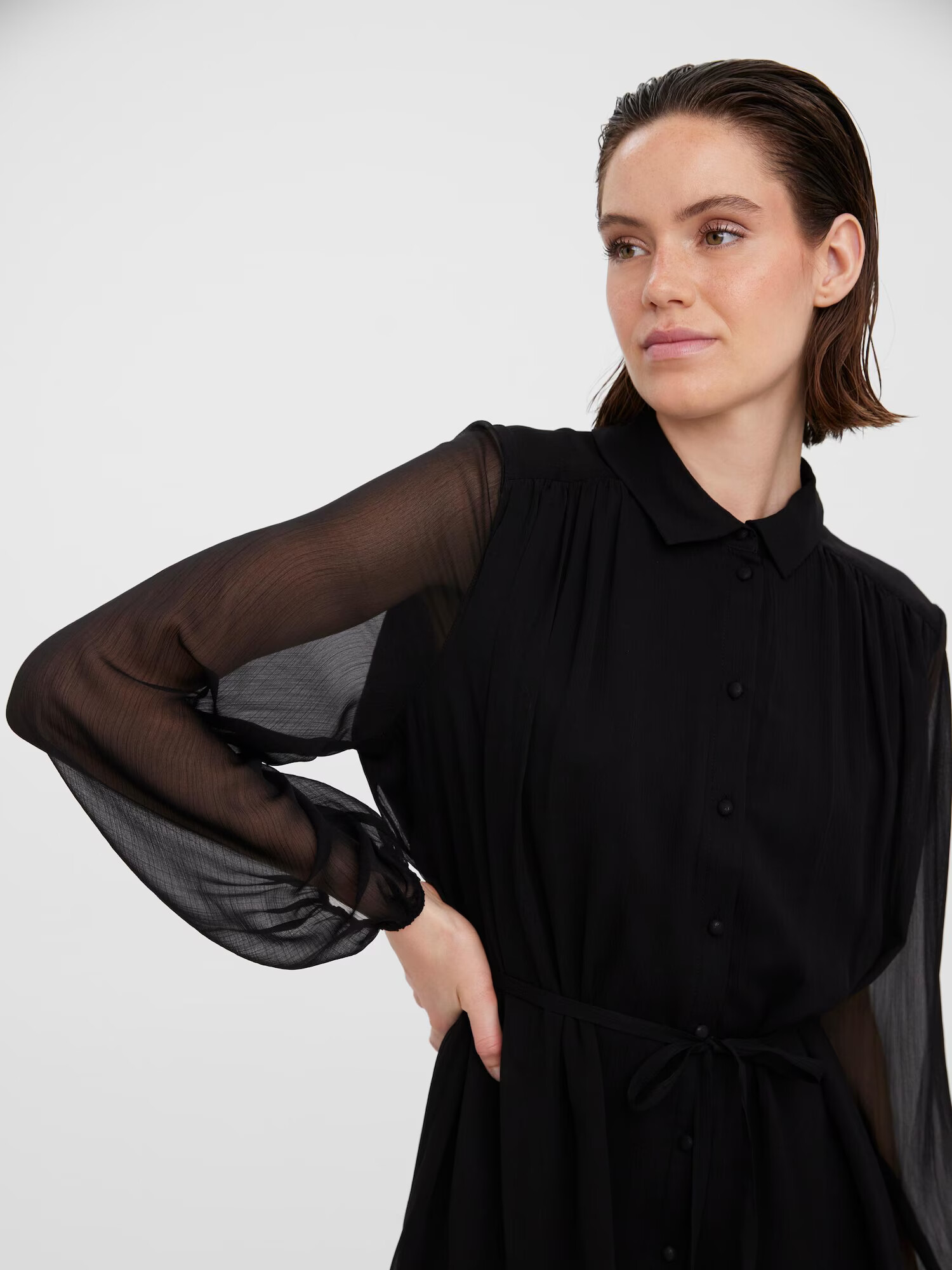 VERO MODA Rochie tip bluză 'Aya' negru - Pled.ro