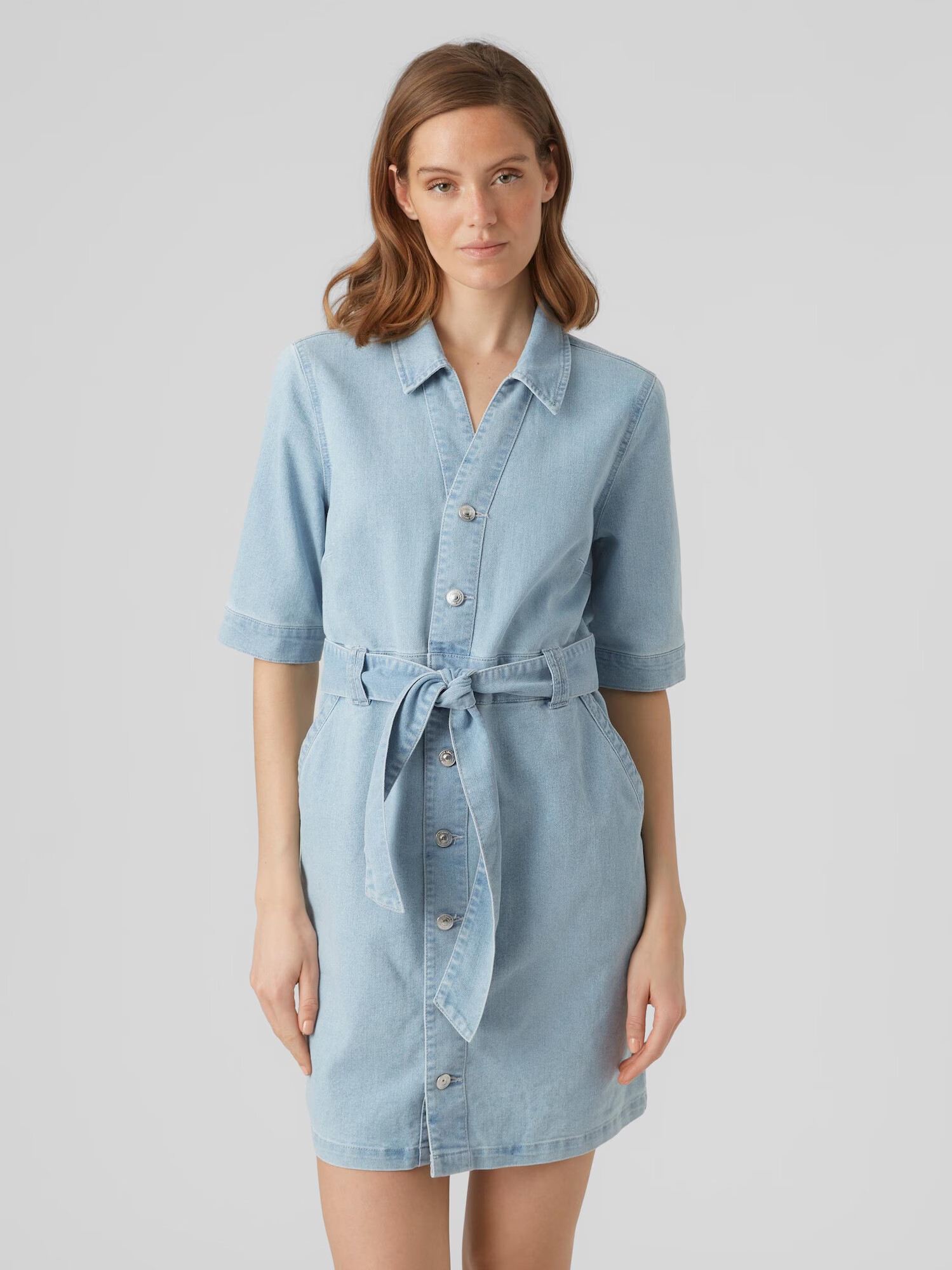 VERO MODA Rochie tip bluză 'CALI' albastru denim - Pled.ro