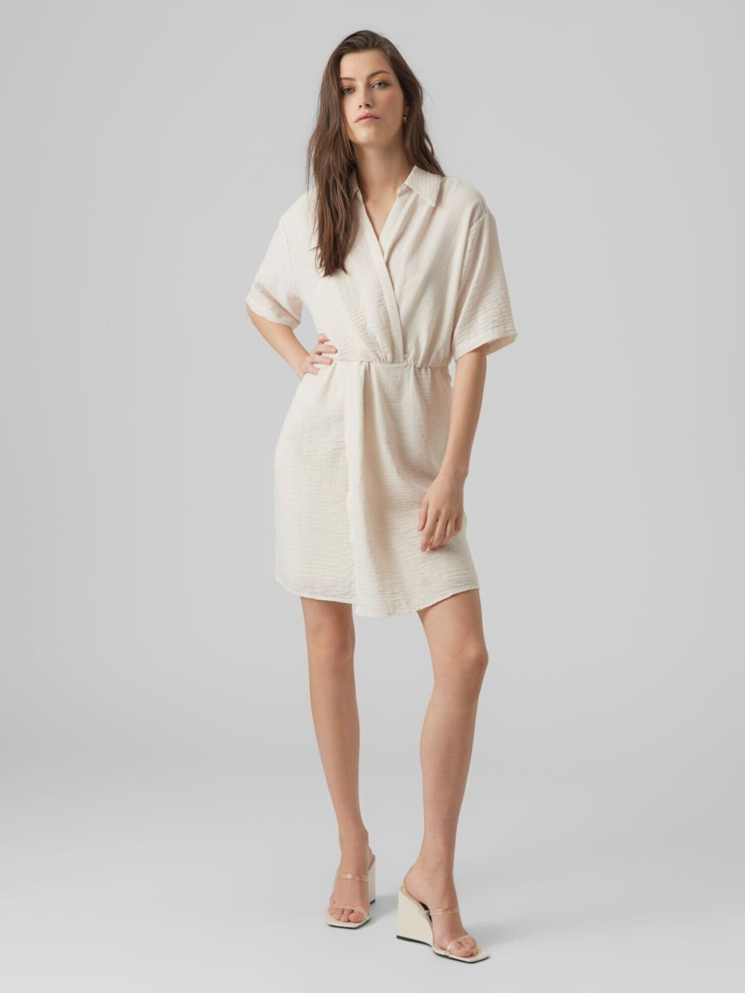 VERO MODA Rochie tip bluză 'Chris' crem - Pled.ro